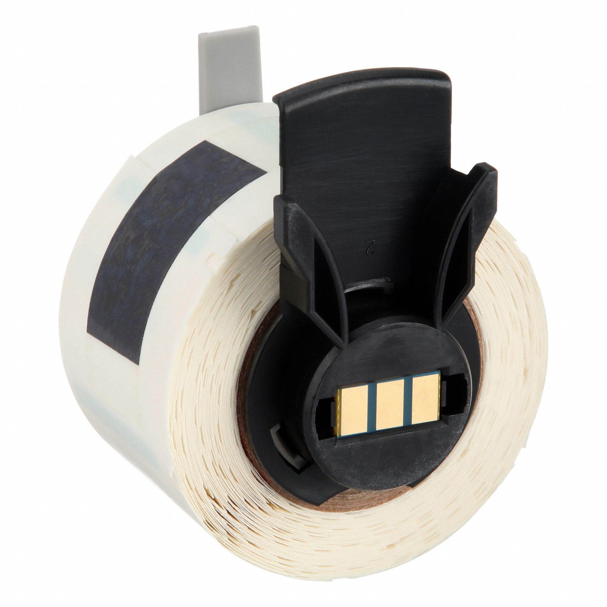 Pre-Cut Label Stock Roll: 1 in x 1 in, Polyester, Cryogenic, Permanent Adhesive, Green/White