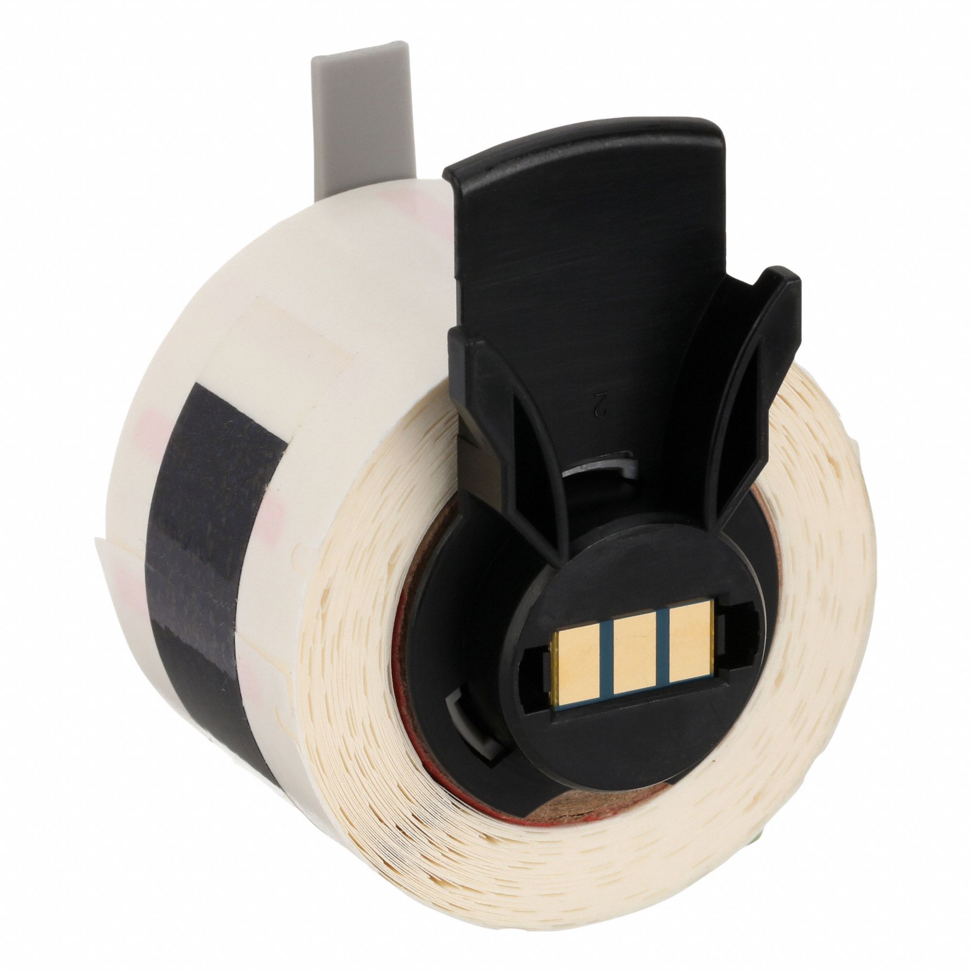 Pre-Cut Label Stock Roll: 1 in x 1 in, Polyester, Cryogenic, Permanent Adhesive, Orange/White
