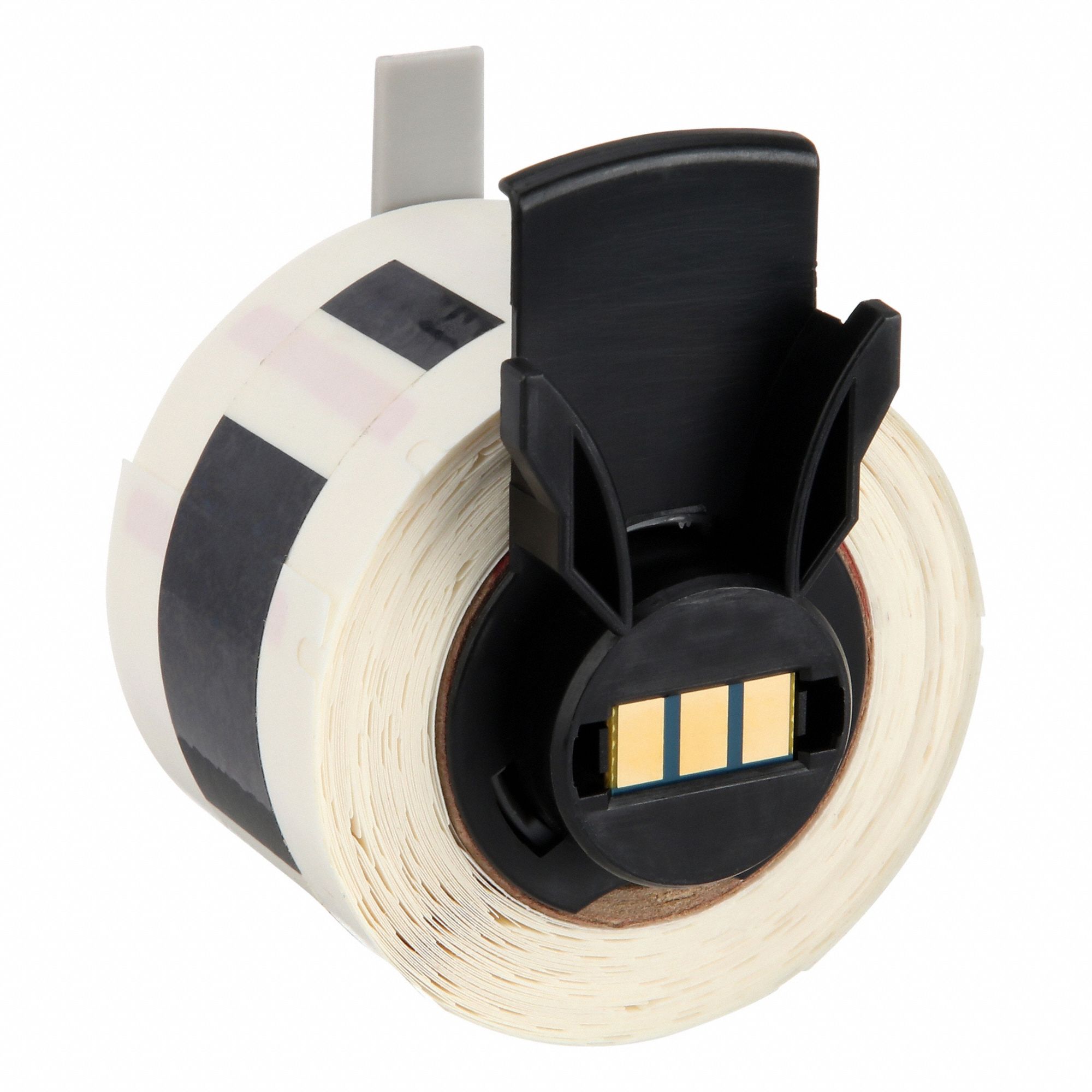 Pre-Cut Label Stock Roll: 1 in x 1 in, Polyester, Cryogenic, Permanent Adhesive, Red/White