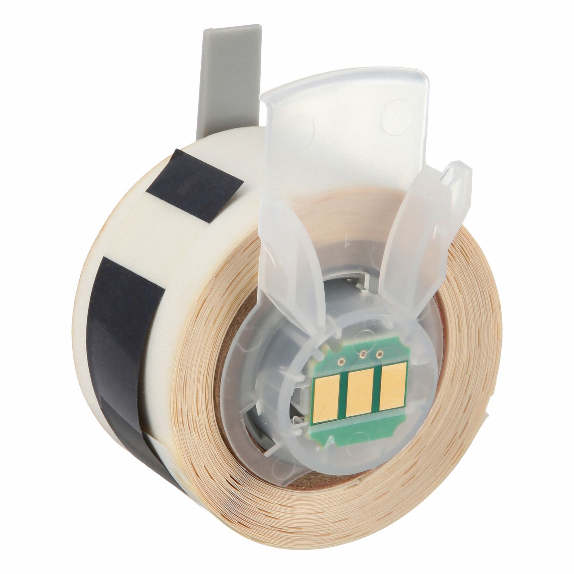 Pre-Cut Label Stock Roll: 1/2 in x 2 in, Acrylic, Aggressive Adhesive/Permanent Adhesive, 100 Labels