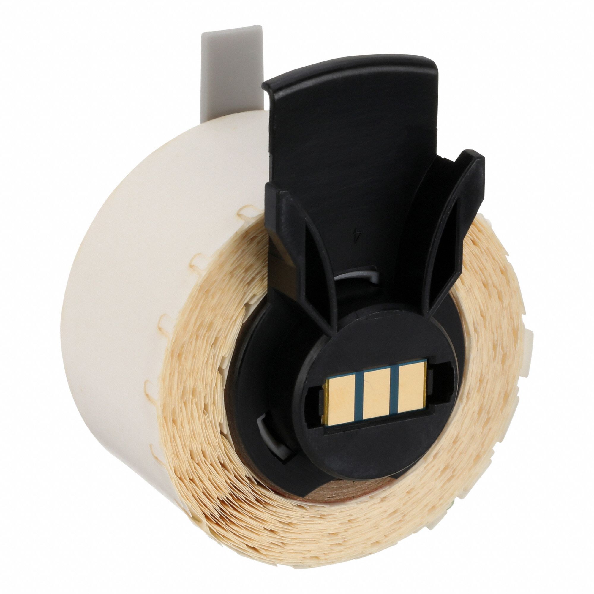 Pre-Cut Label Stock Roll: 13/64 in x 21/32 in, Acrylic, Aggressive Adhesive/Permanent Adhesive