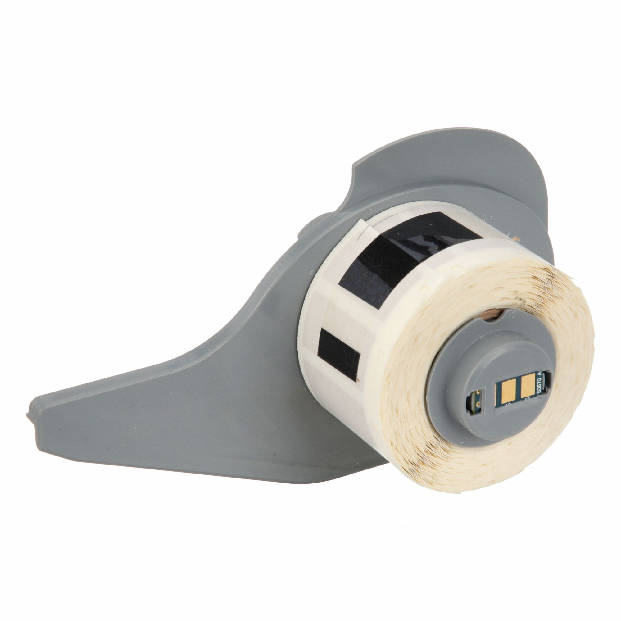 Pre-Cut Label Stock Roll: 1/2 in x 1 in, 1 in x 1/2 in, Polyimide, Permanent Adhesive