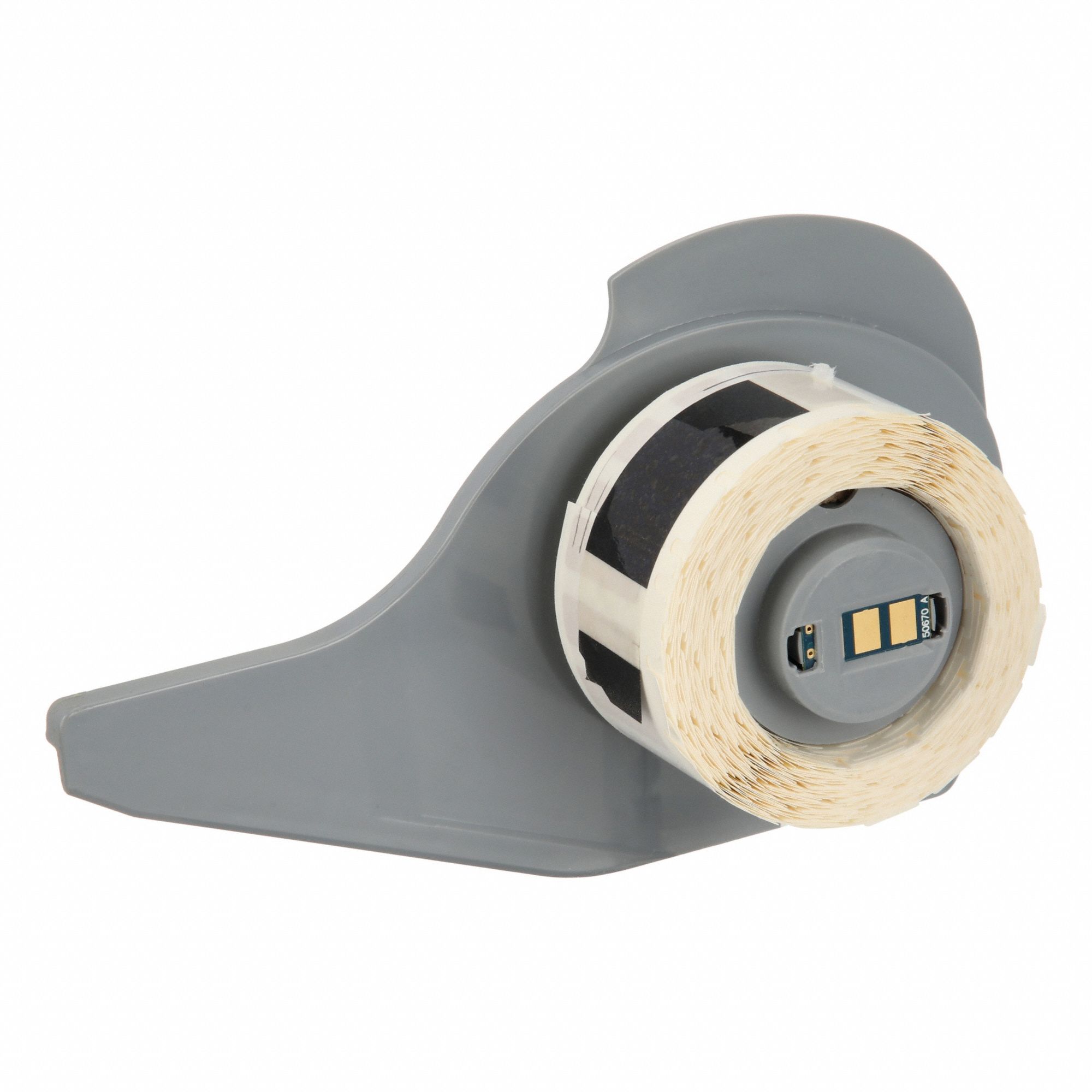 Pre-Cut Label Stock Roll: 1/4 in x 3/4 in, 3/4 in, Polyimide, Permanent Adhesive, White (Gloss)