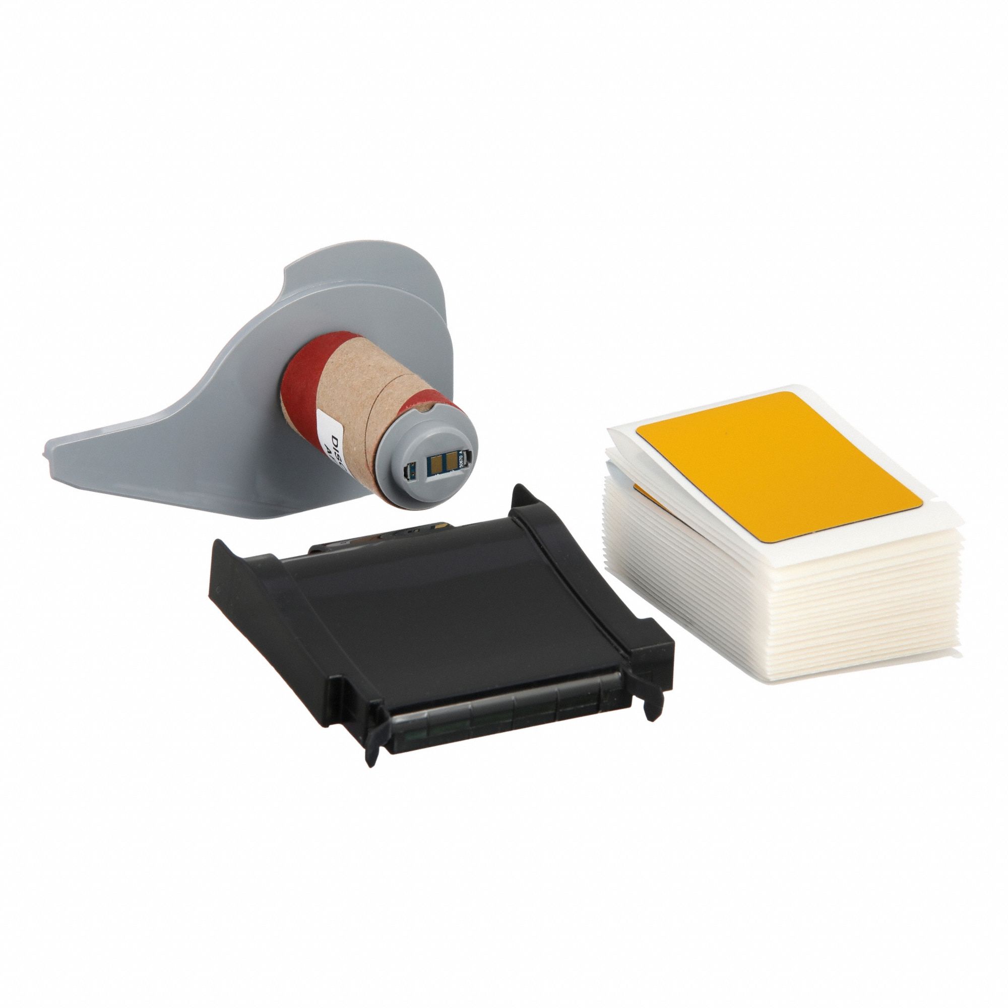 Pre-Cut Label Stock Roll: 1 29/32 in x 1 29/32 in, Polyester, Yellow (Gloss), 50 Labels per Roll
