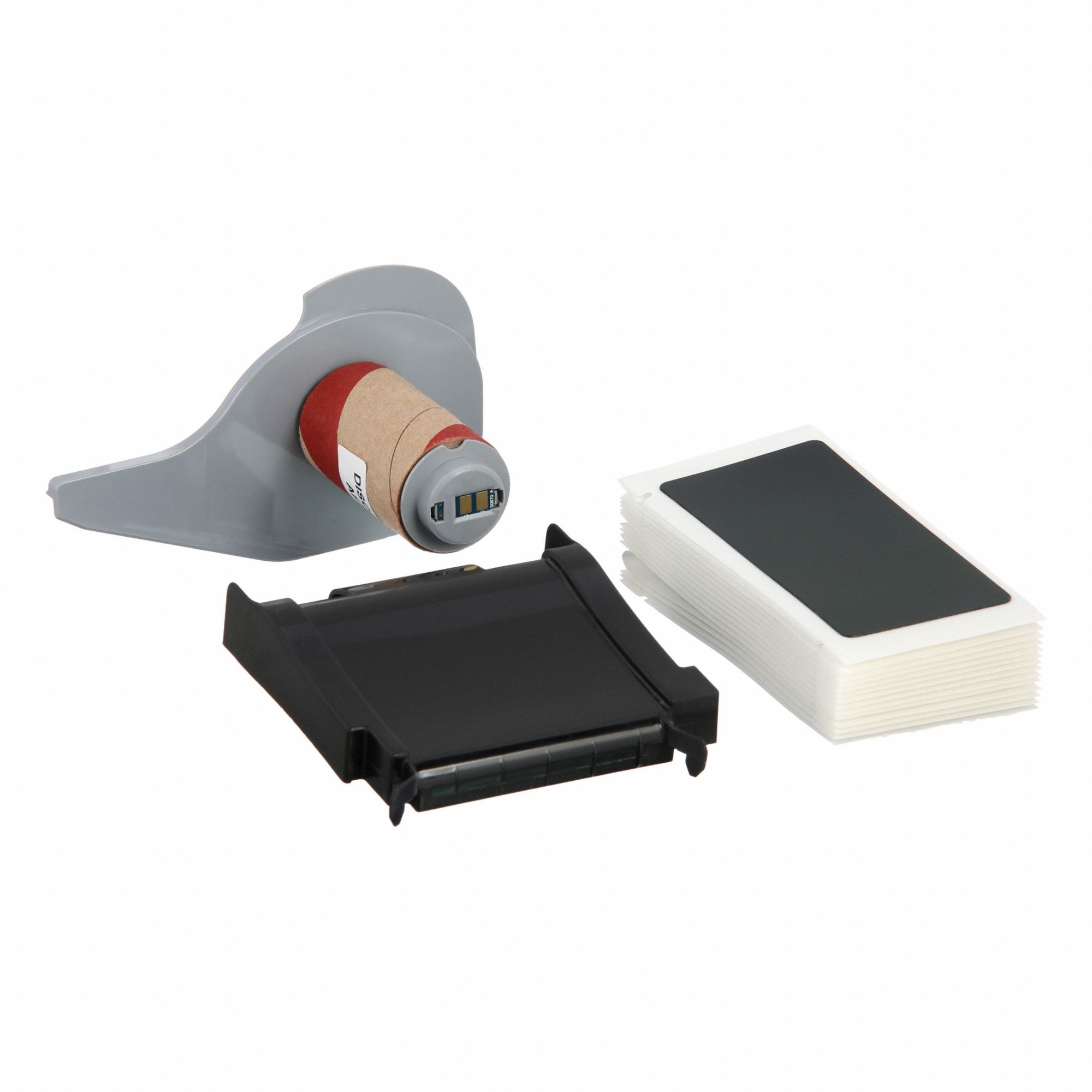 LABEL, NO PRECUT HOLE, 1 29/32 IN X 1 29/32 IN, POLYESTER, BLACK, GLOSS, 25 LABELS PER ROLL