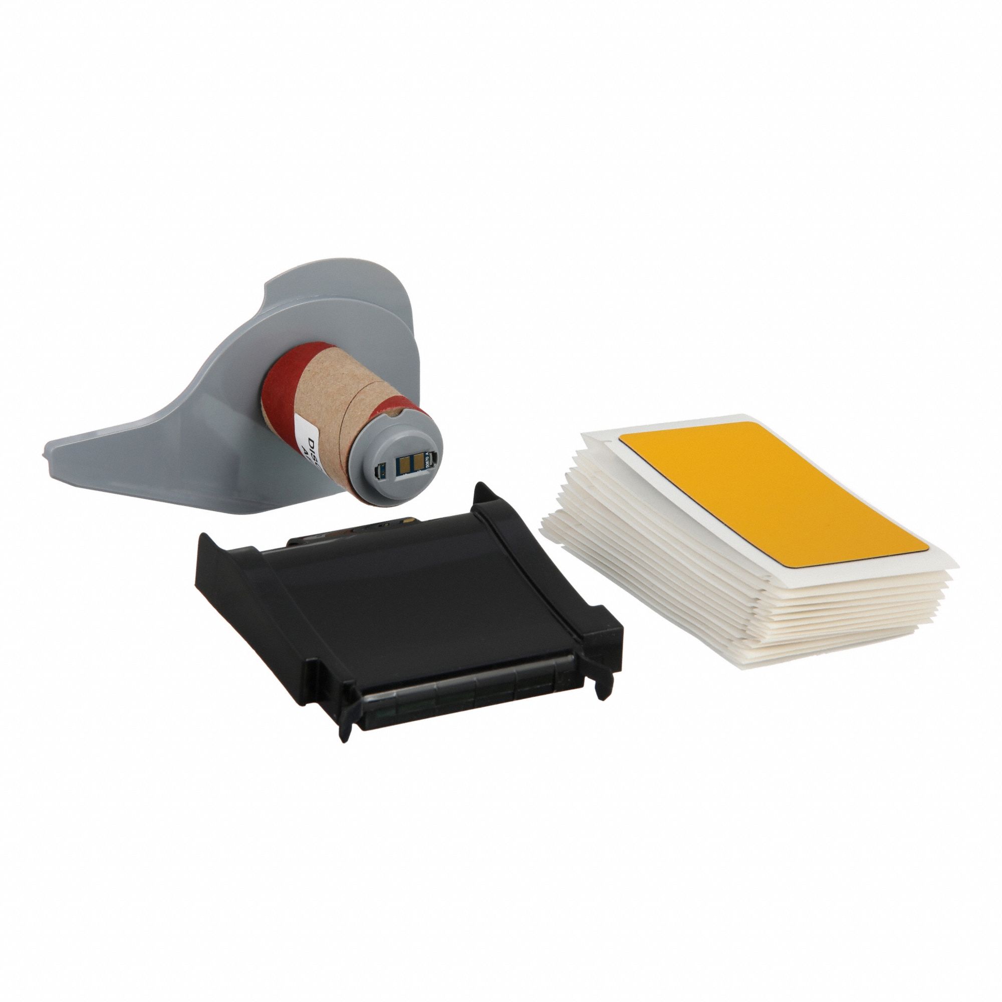 Pre-Cut Label Stock Roll: 1 29/32 in x 4 in, Polyester, Yellow (Gloss), 25 Labels per Roll