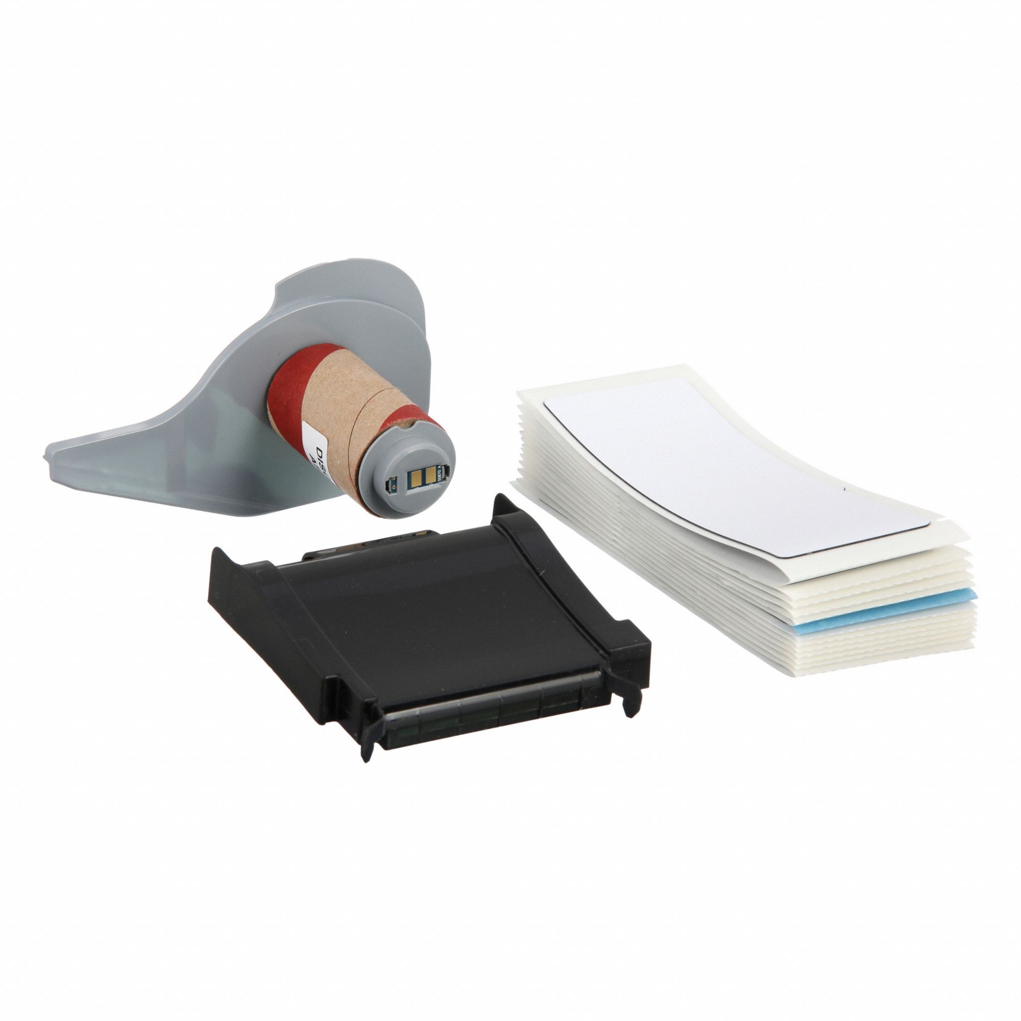 Pre-Cut Label Stock Roll: 1 29/32 in x 1 29/32 in, Polyester, White (Gloss), 25 Labels per Roll
