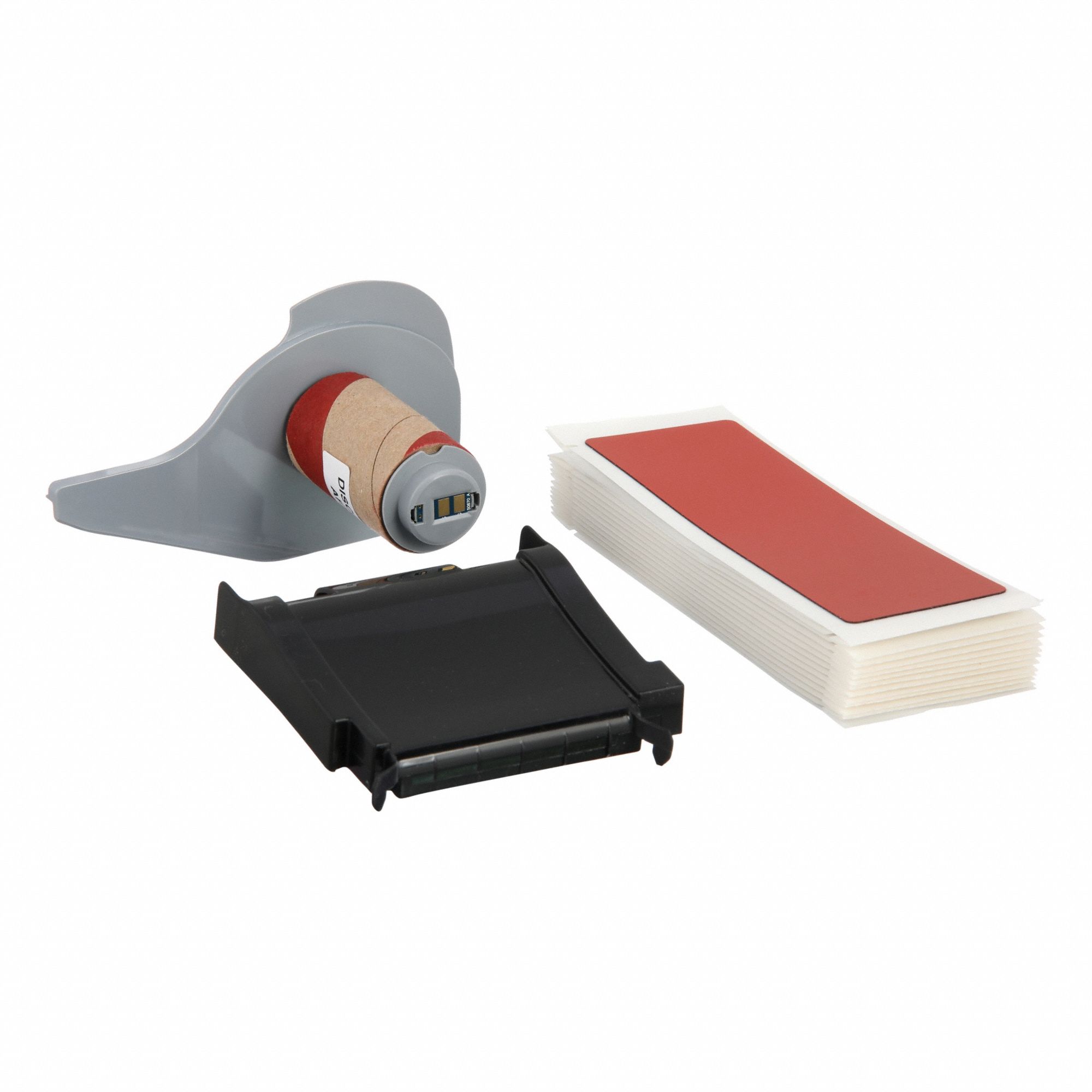 Pre-Cut Label Stock Roll: 1 29/32 in x 1 29/32 in, Polyester, Red (Gloss), 25 Labels per Roll