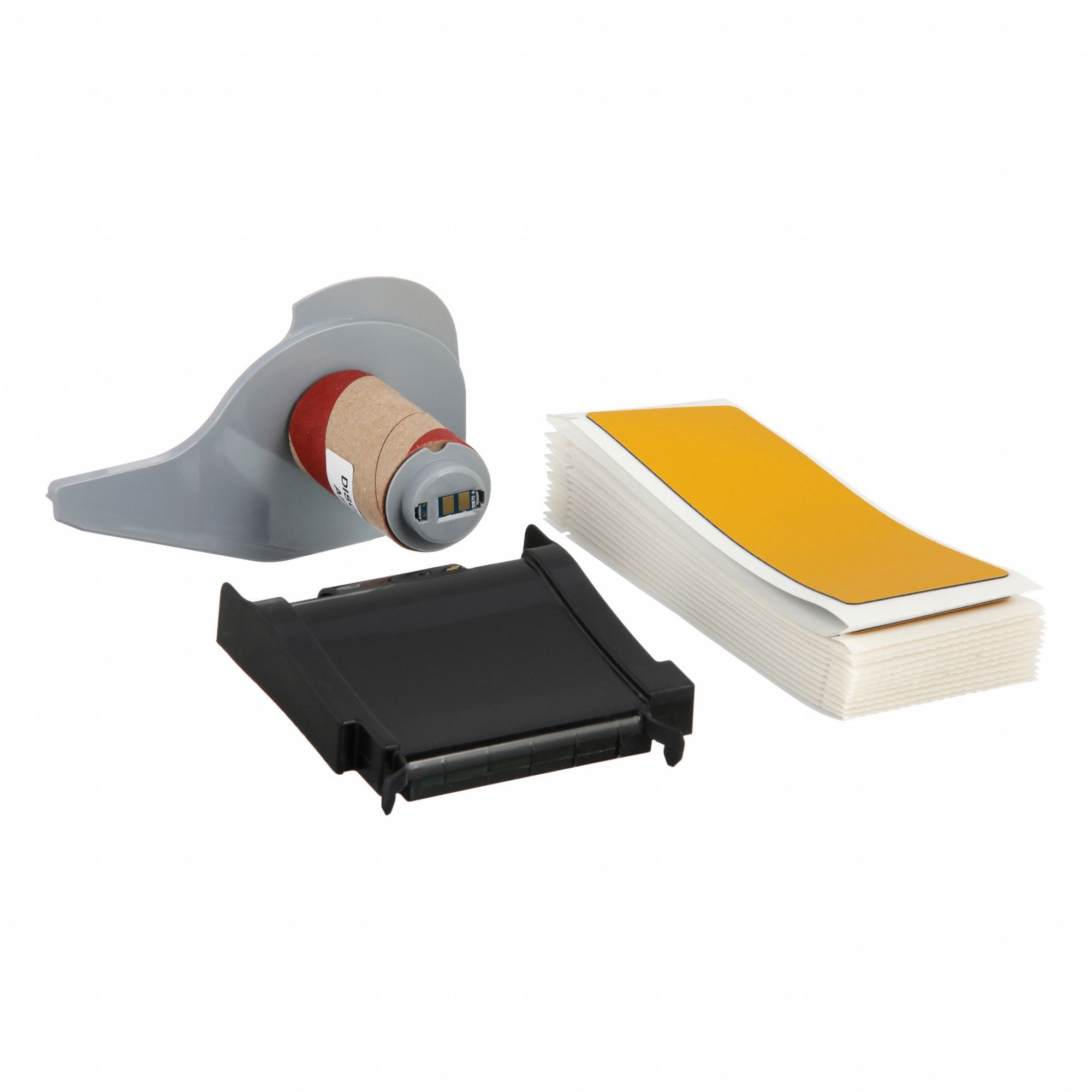Pre-Cut Label Stock Roll: 1 29/32 in x 1 29/32 in, Polyester, Yellow (Gloss), 25 Labels per Roll
