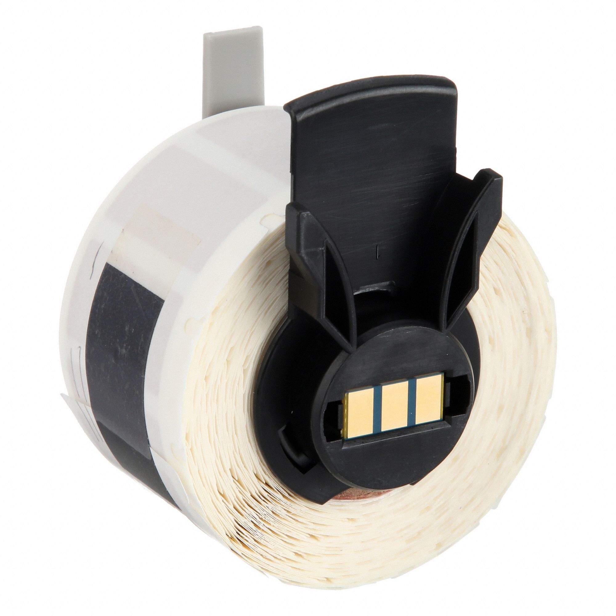 Pre-Cut Label Stock Roll: 1/2 in x 1 in, 1 in x 1/2 in, Polyimide, Permanent Adhesive