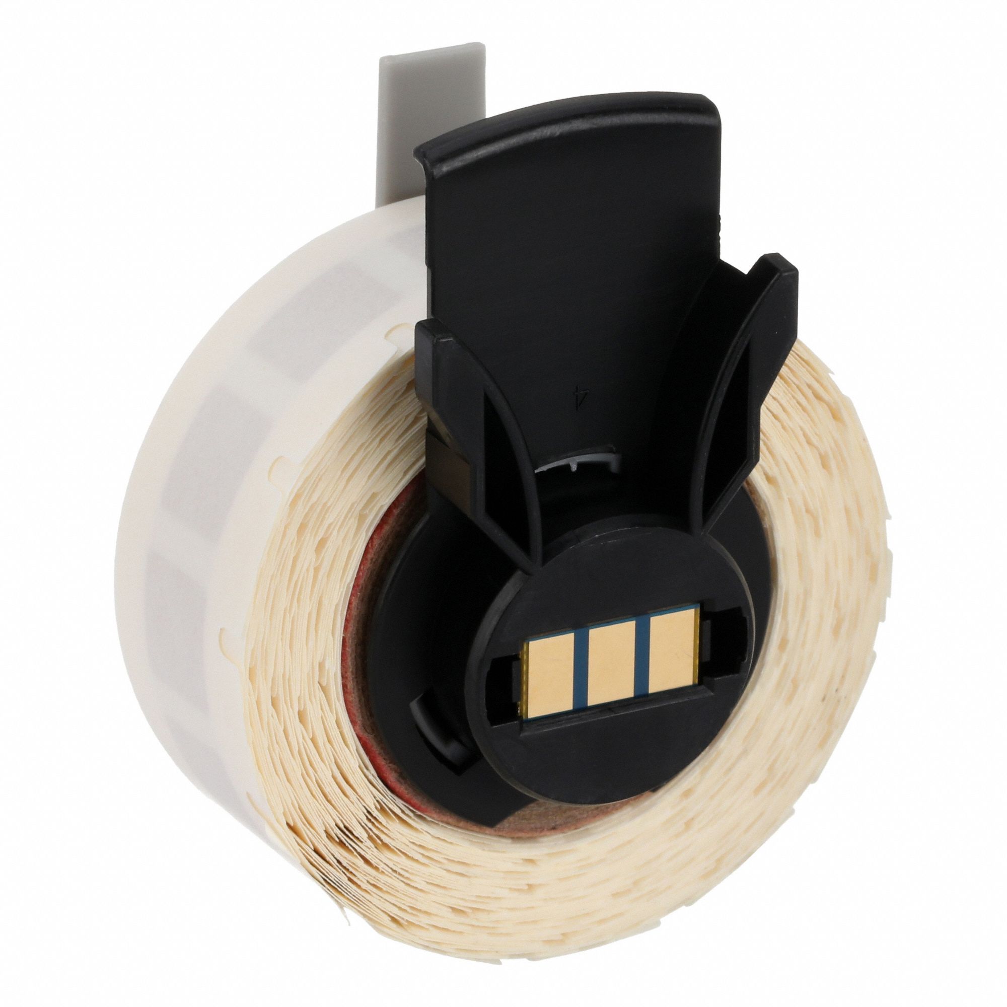 Pre-Cut Label Stock Roll: 3/8 in x 3/8 in, 3/8 in x 3/8 in, Polyimide, Permanent Adhesive