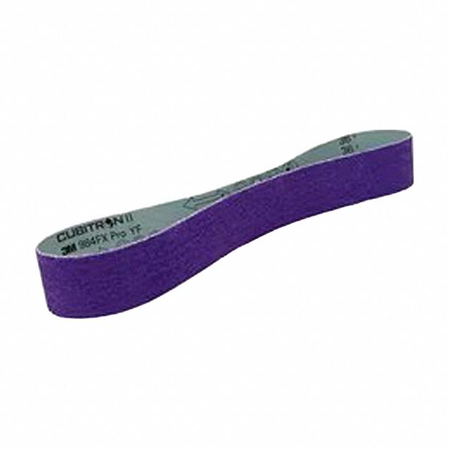 Sanding Belt: 2 in W x 118 in L, Ceramic, 36 Grit, YF Wt Polyester Backing, 1184F