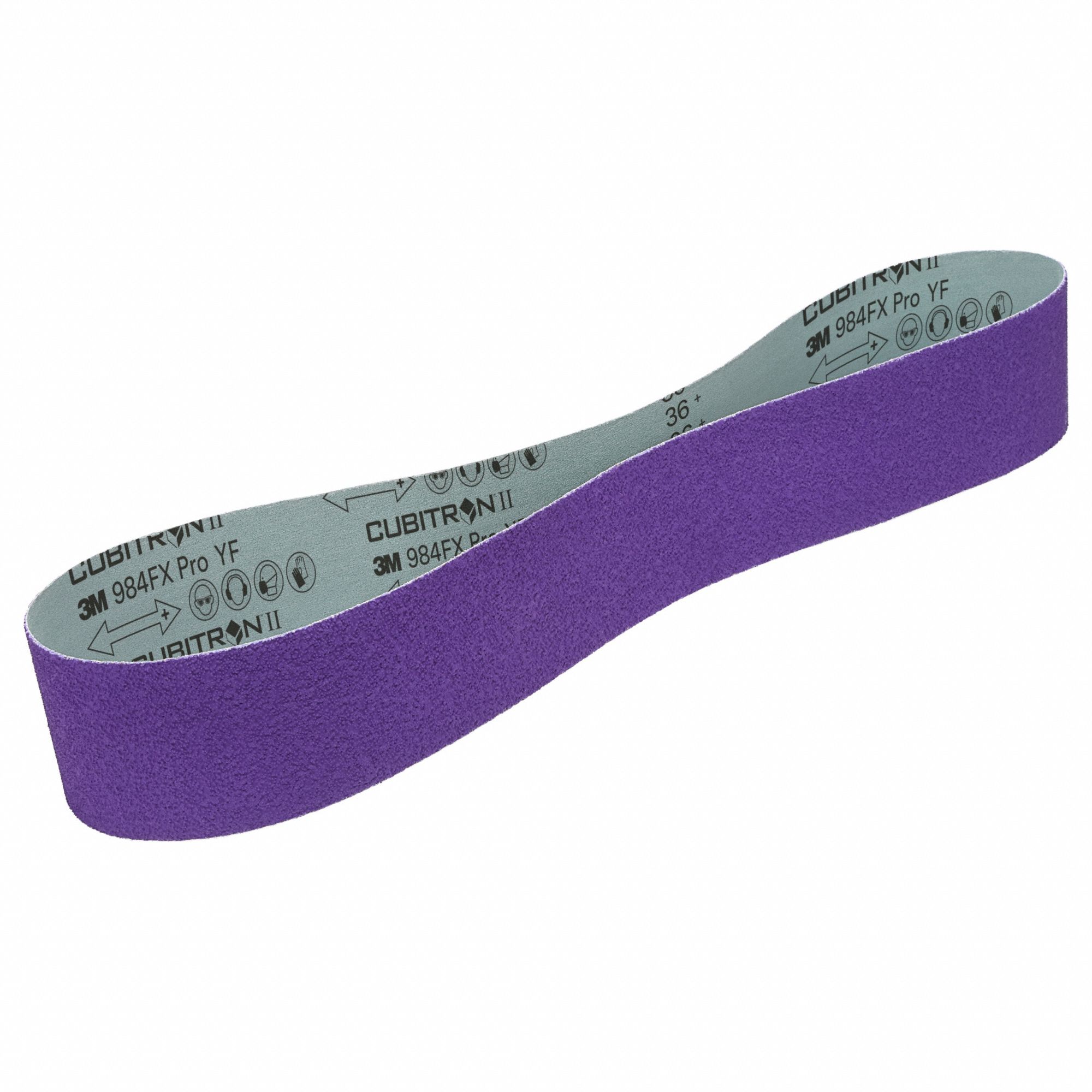Sanding Belt: 4 in W x 132 in L, Ceramic, 36 Grit, YF Wt Polyester Backing, 1184F