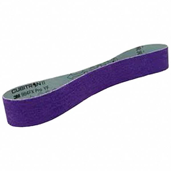 Sanding Belt: 2 1/2 in W x 60 in L, Ceramic, 36 Grit, YF Wt Polyester Backing, 1184F