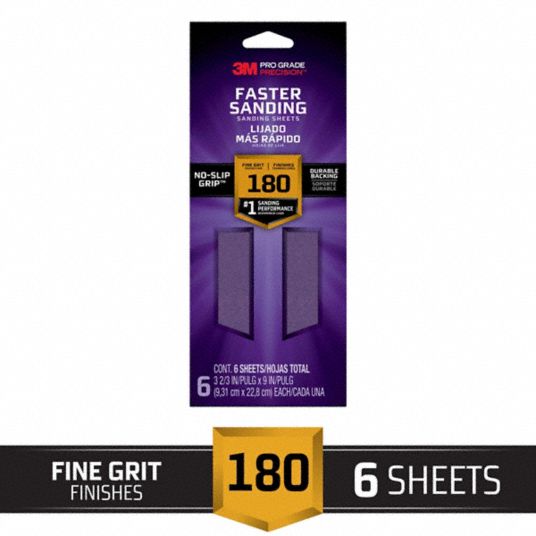 3M, 3 11/16 in W x 9 in L, Ceramic, Sandpaper Sheet 804CT6127180PGP