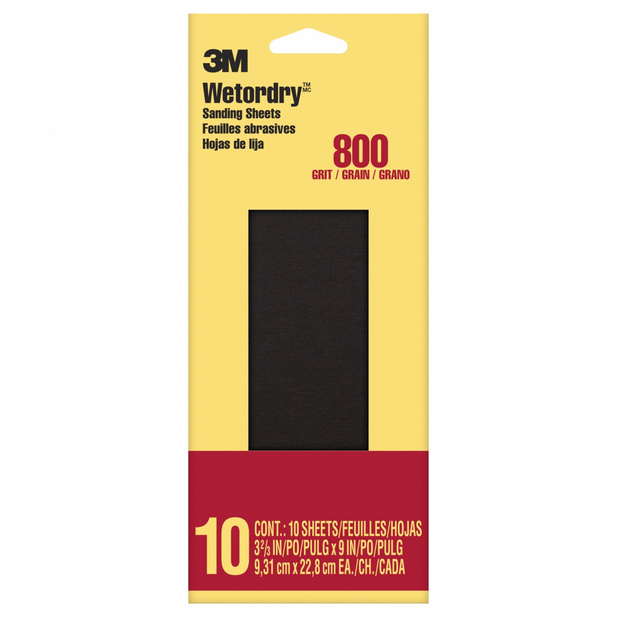 Sandpaper Sheet, 800 Grit, 3 5/8"W, PK10
