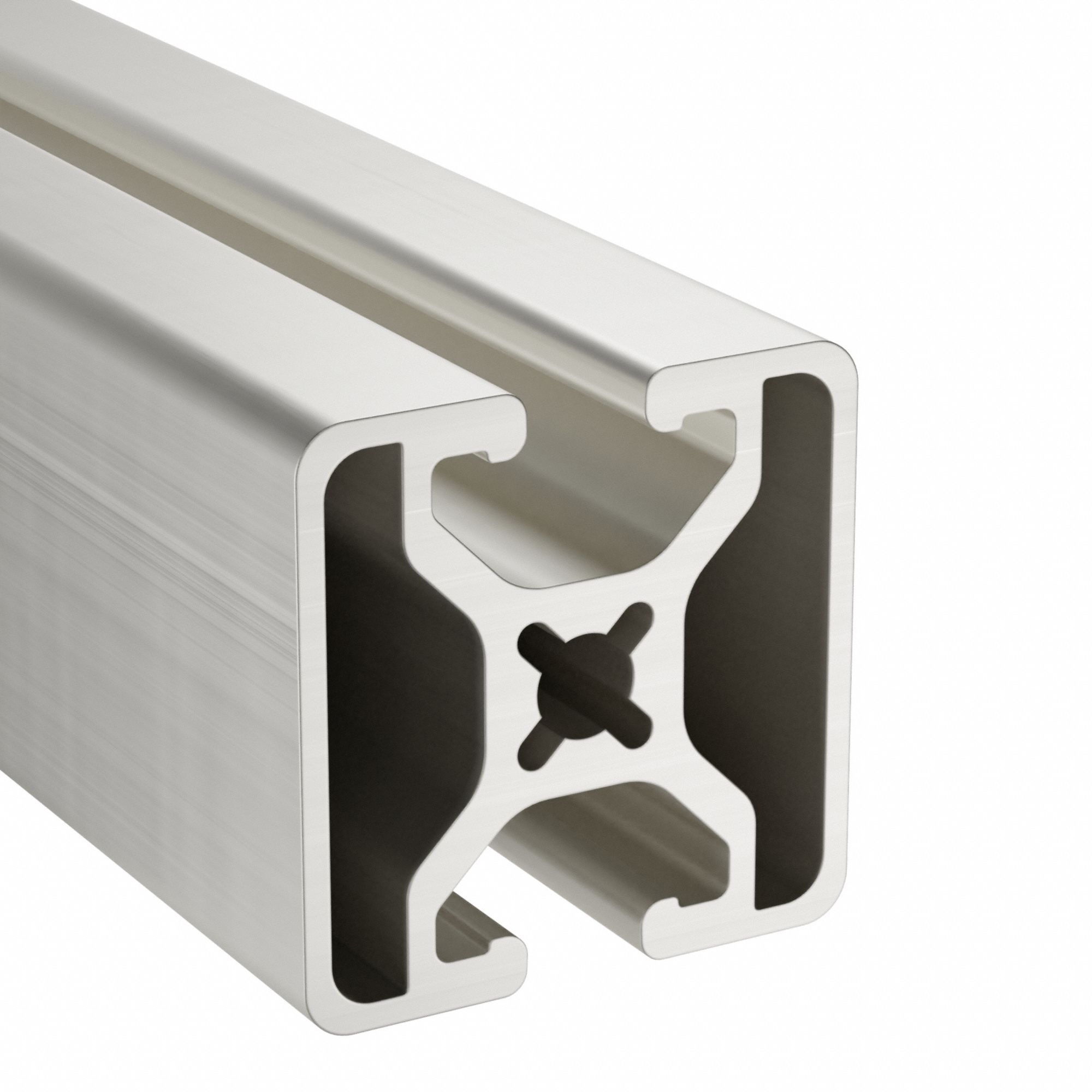 T-Slot Framing System: 15 Series, 10 ft Lg, 1 1/2 in x 1 1/2 in, Silver, Single, Smooth, 2 Slots