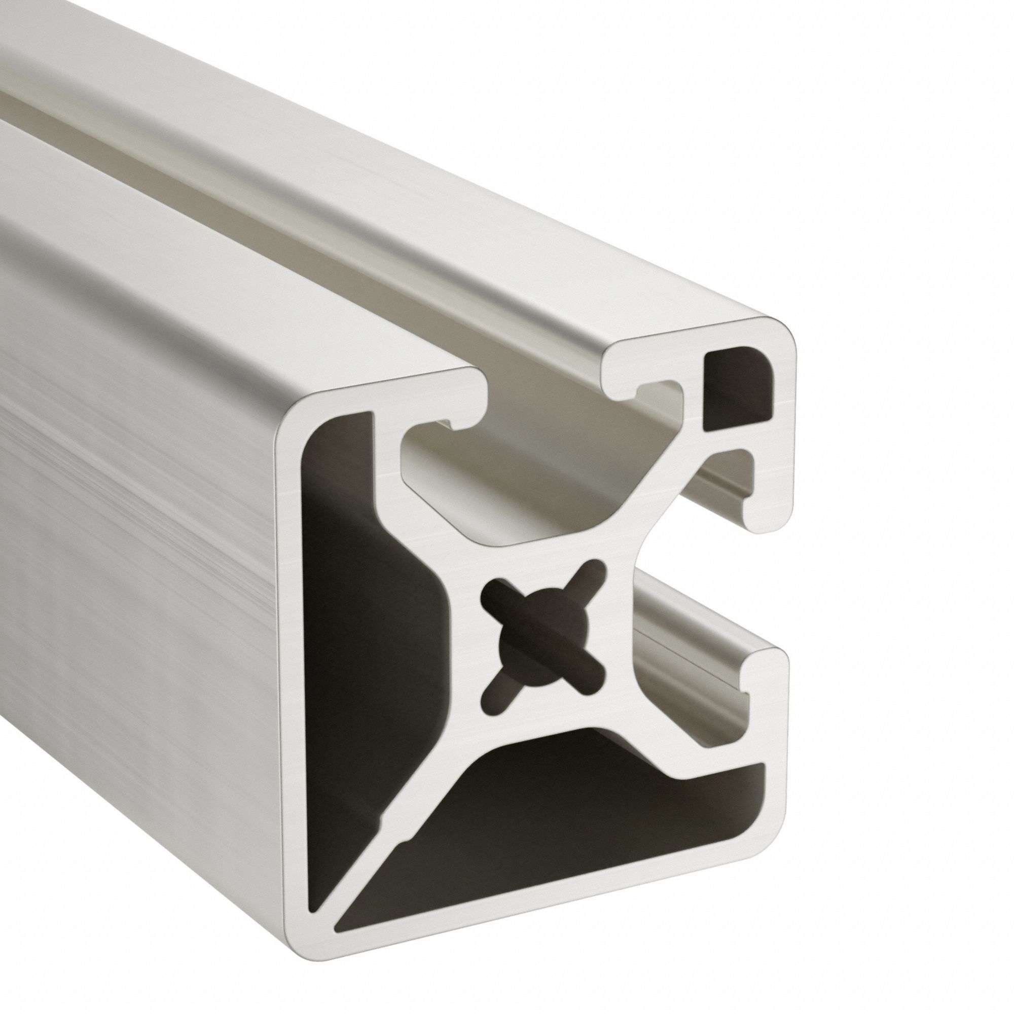 T-Slot Framing System: 15 Series, 10 ft Lg, 1 1/2 in x 1 1/2 in, Silver, Single, Smooth, 2 Slots