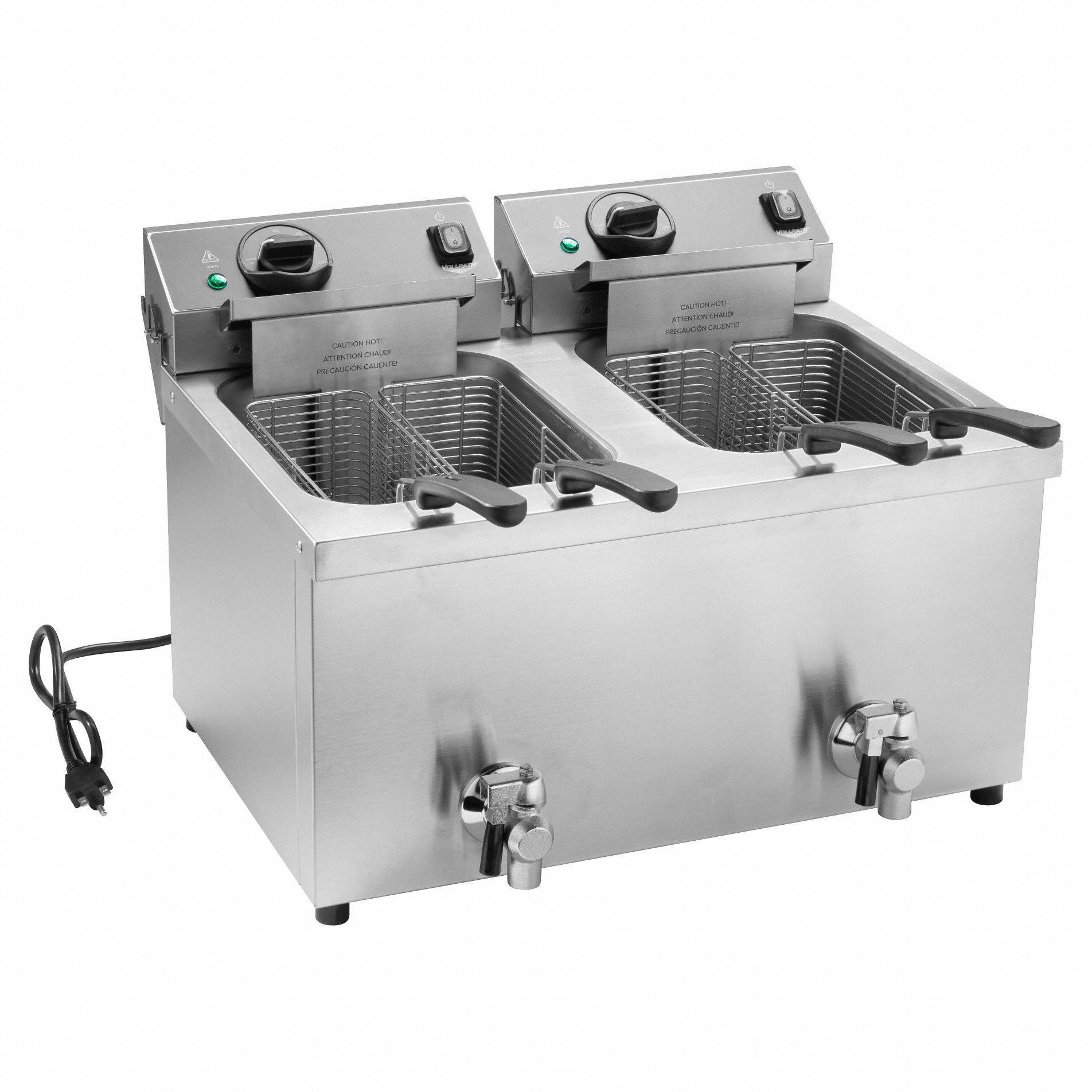 Fryer: 2 Fry Pots, 15 lb Capacity, 20 5/8 in Overall Dp, 16 in Overall Ht, 23 1/4 in Overall Wd