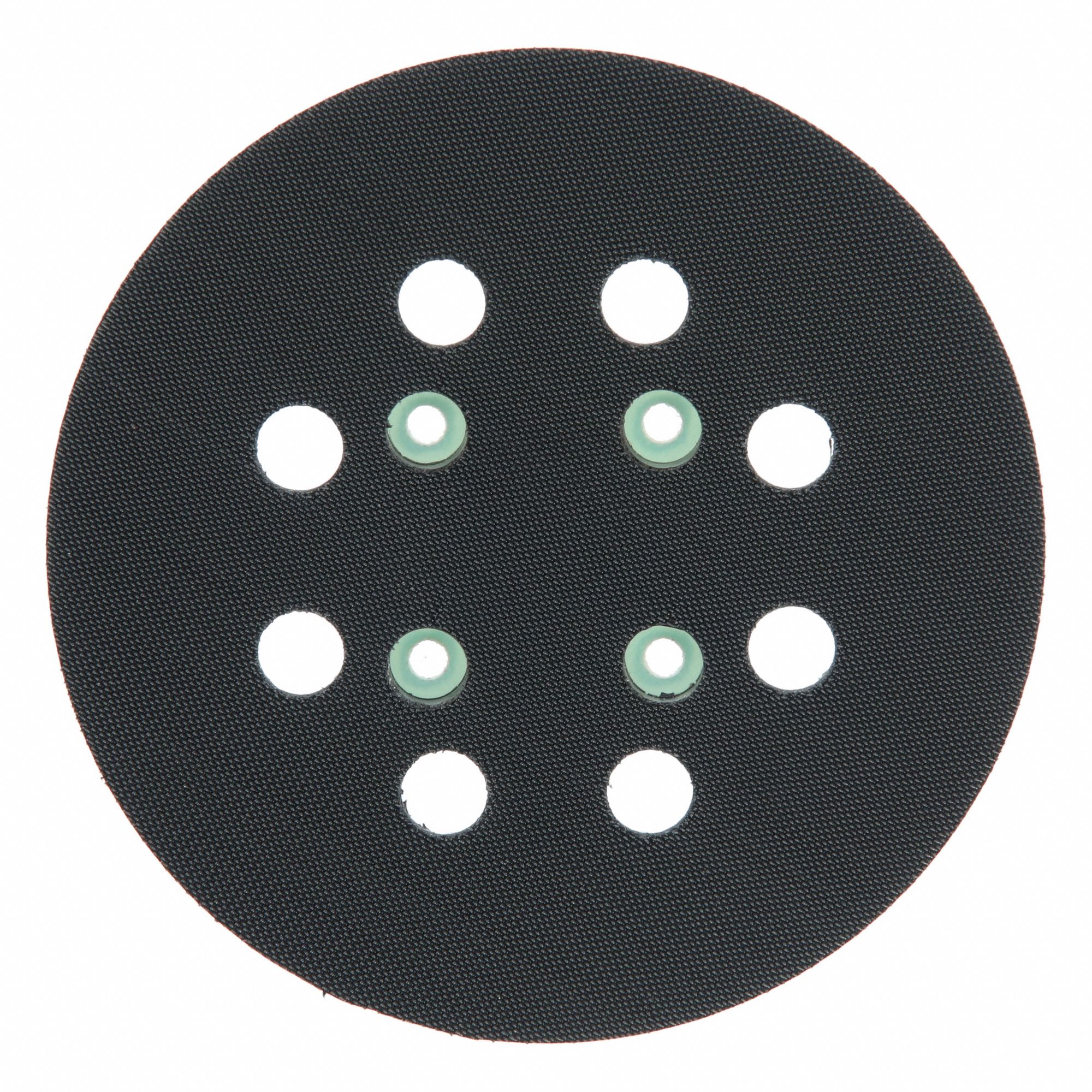 Disc Backup Pad: 5 in Wd, Round, Hook and Loop, For 6034-21, 8 Vacuum Holes