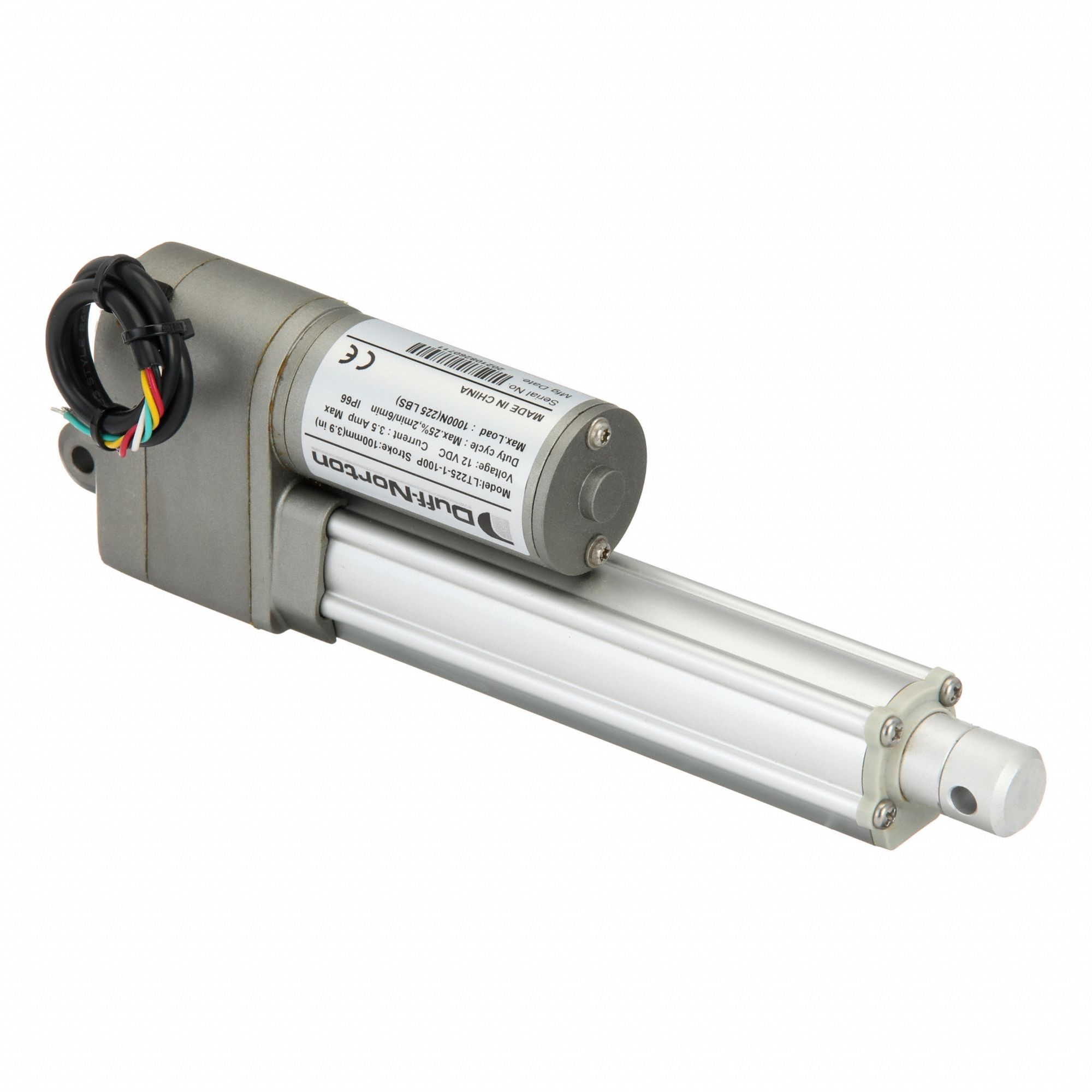 Linear Actuator: LT, 225 lbf Rated Load, 4 in Stroke, 12V DC, IP66