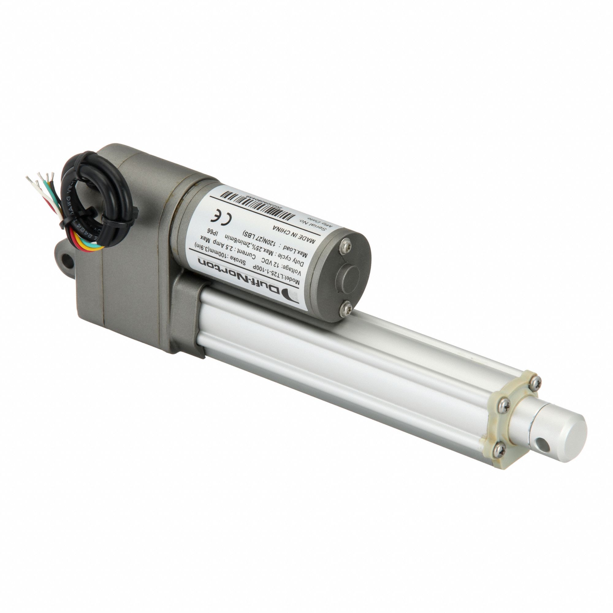Linear Actuator: LT, 27 lbf Rated Load, 4 in Stroke, 12V DC, IP66
