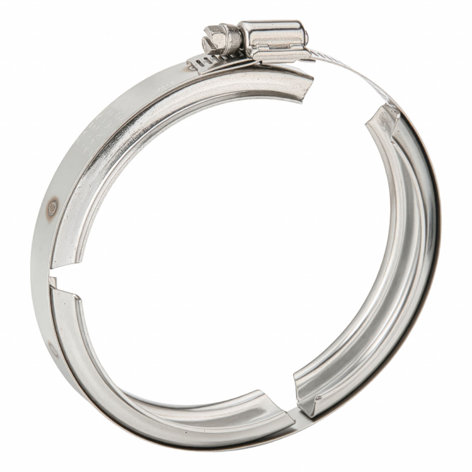 Flange Clamp: 4 in Fitting Pipe Size, For Full Port Type, Stainless Steel, 0.906 in Clamp Band Wd