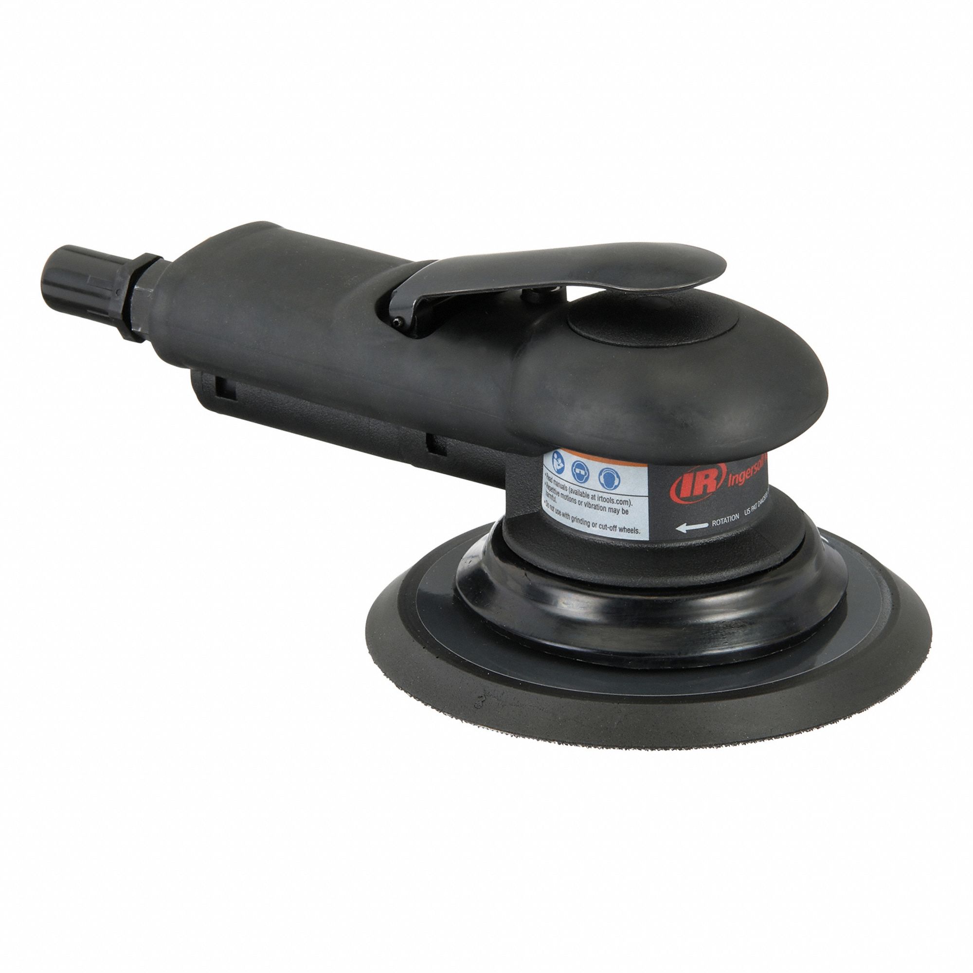Air Orbital Sander: 6 in, Hook and Loop, 3/16 in Orbit, Central Vacuum, Heavy Duty