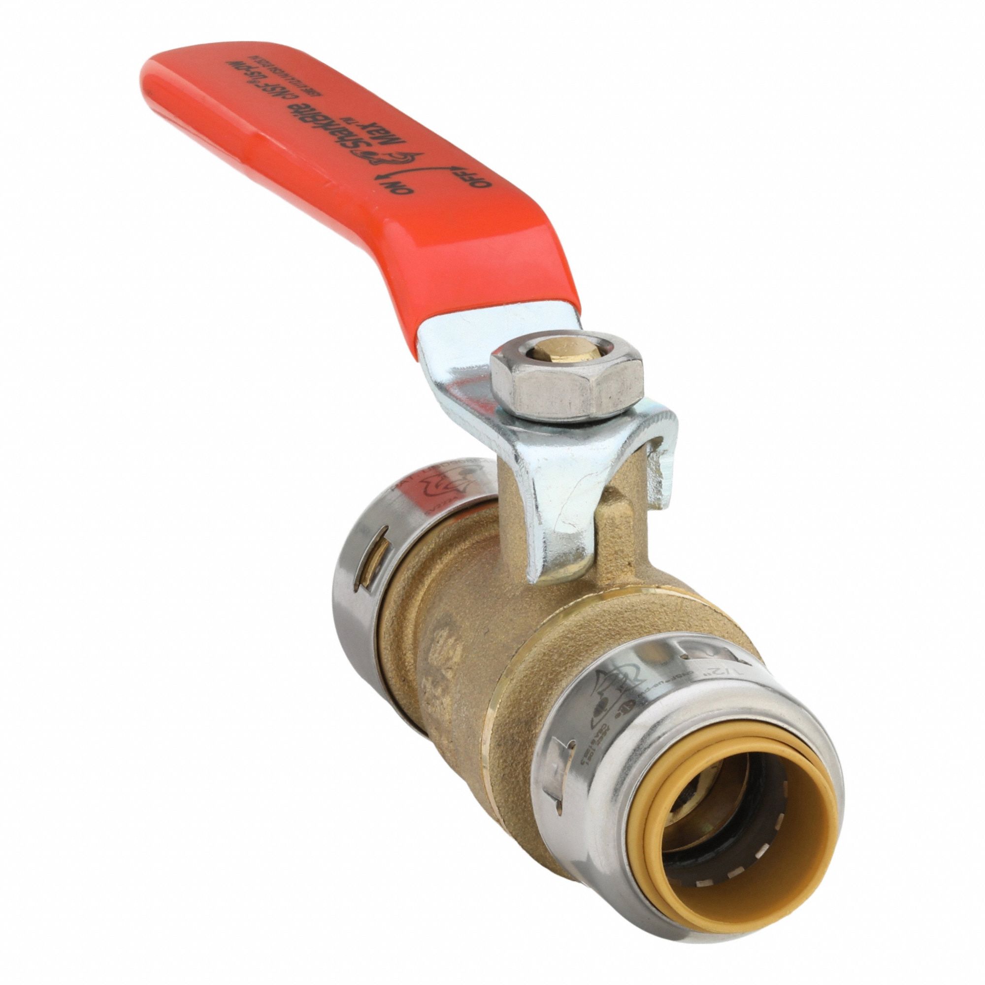 SHARKBITE MAX, 1/2 in, Brass, Manual Two-Way Ball Valve - 806DD1