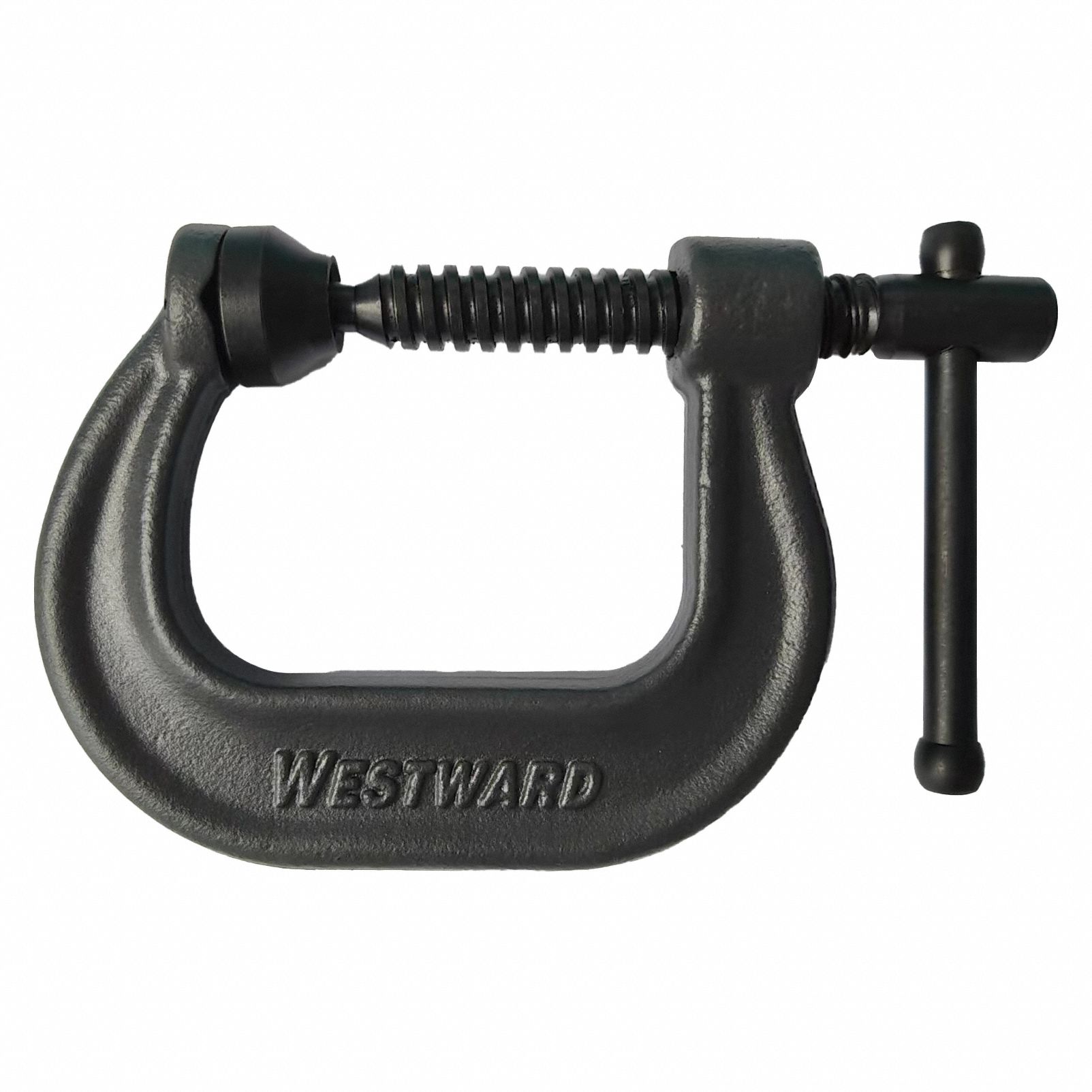 C-Clamp: Heavy Duty, V-Grooved, Swivel, Sliding T Handle, 0 in – 2 in Jaw Opening