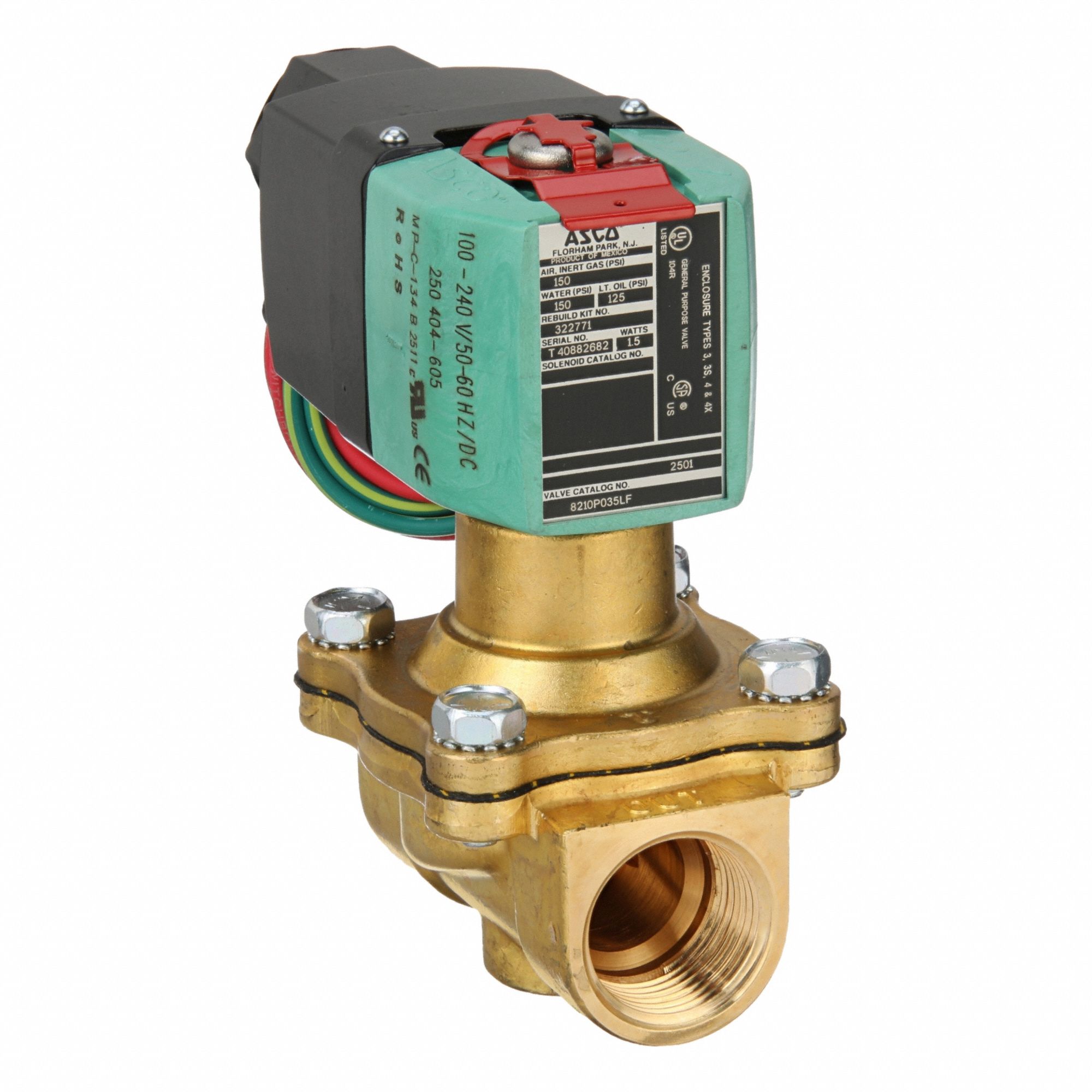 REDHAT, 2-Way, Normally Open, Solenoid Valve - 806HM8|8210P035LF 100 ...
