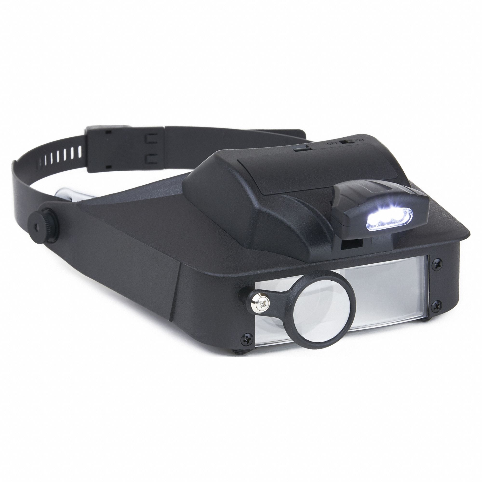Head-Worn Magnifier: 2x/3x/5x/6x Power, 2.0 in Focal Distance, 88 mm/26 mm Lens Dia