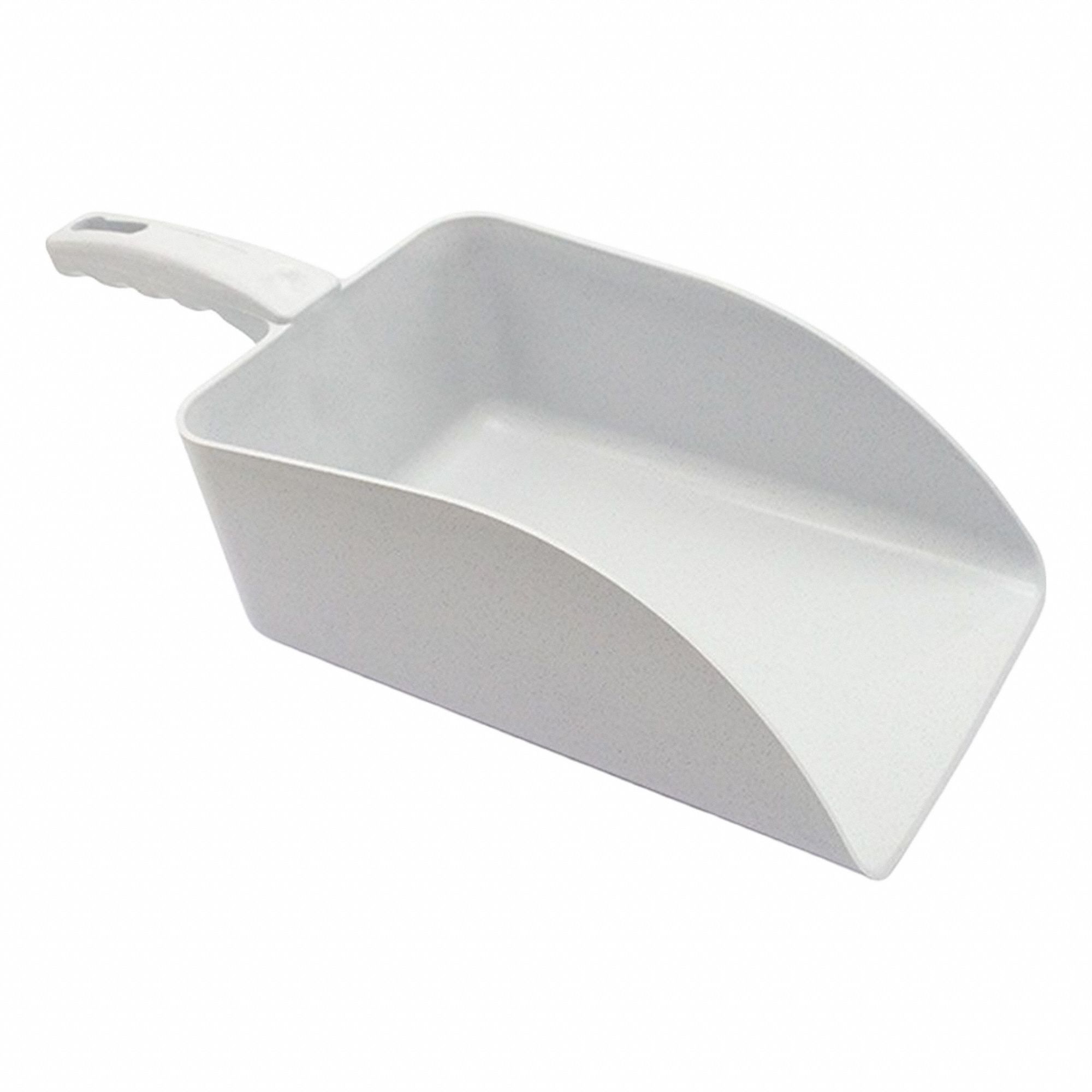Scoop: 27 fl oz Capacity, White, 7 1/8 in Overall Lg, 5 1/4 in Overall Wd, Polymer
