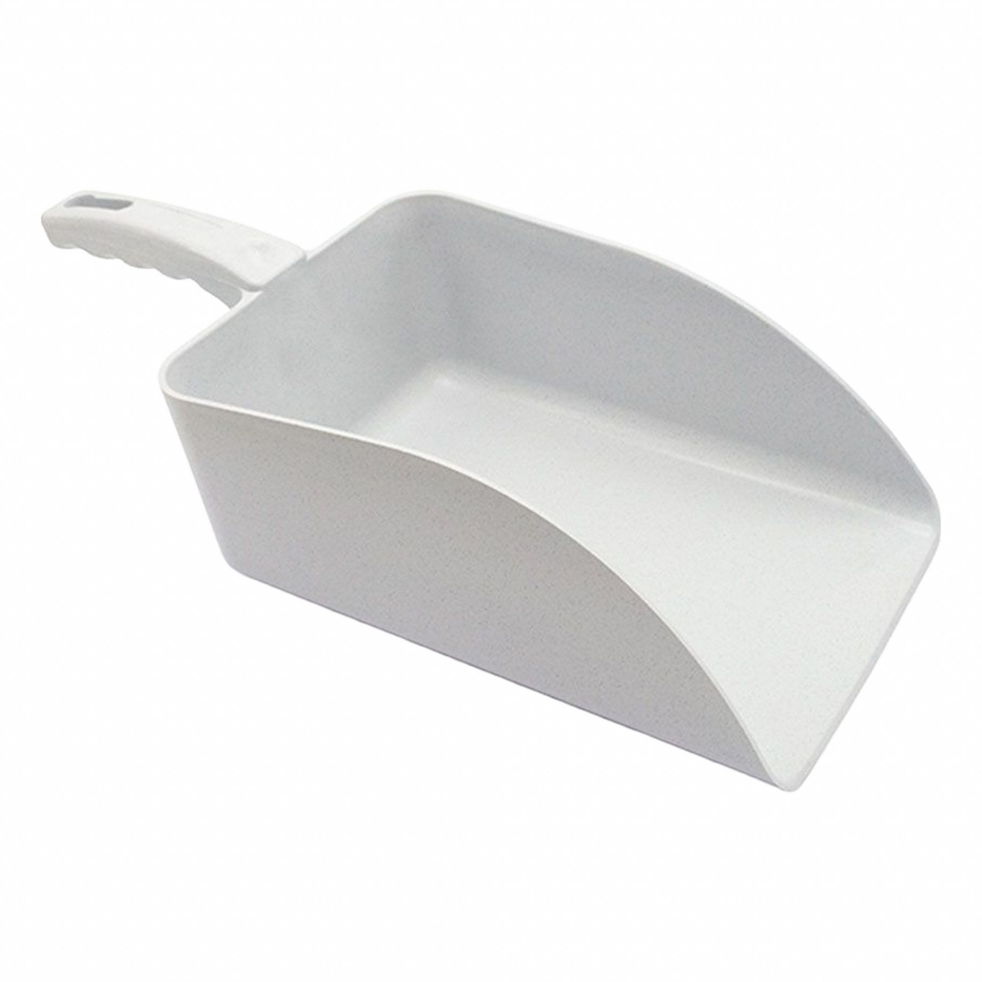 Scoop: 42 fl oz Capacity, White, 8 7/8 in Overall Lg, 5 7/8 in Overall Wd, Polymer