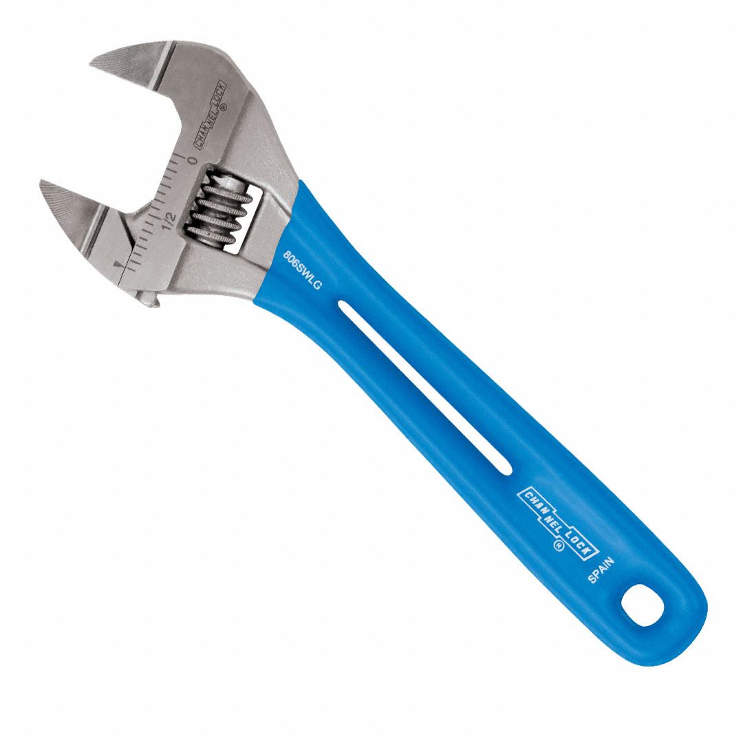 Adjustable Wrench 31/32 in capac. Blue