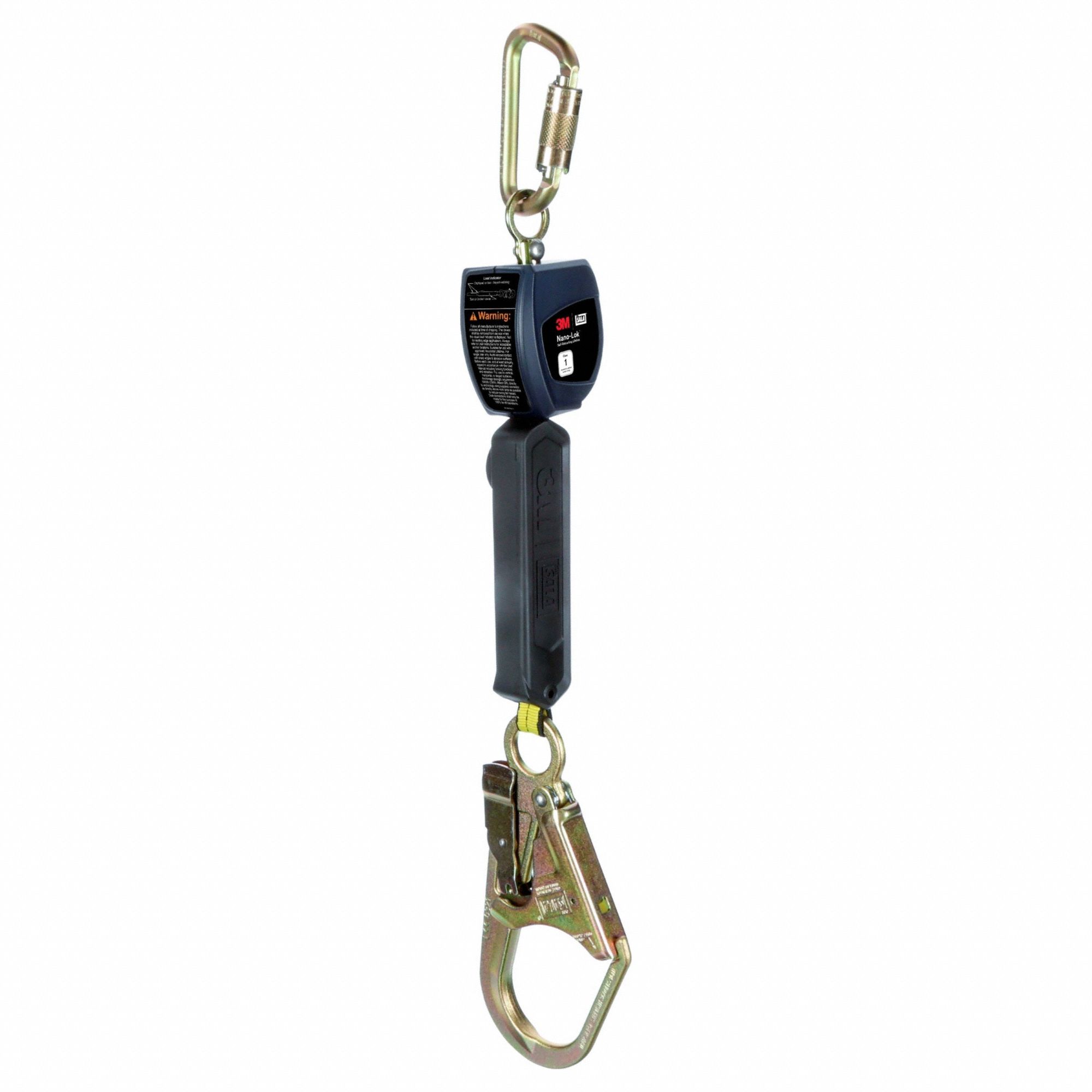 Personal Self Retracting Lifeline: 2 1/2 inSteel Rebar Hook Anchor, 6 ft Line, Sealed