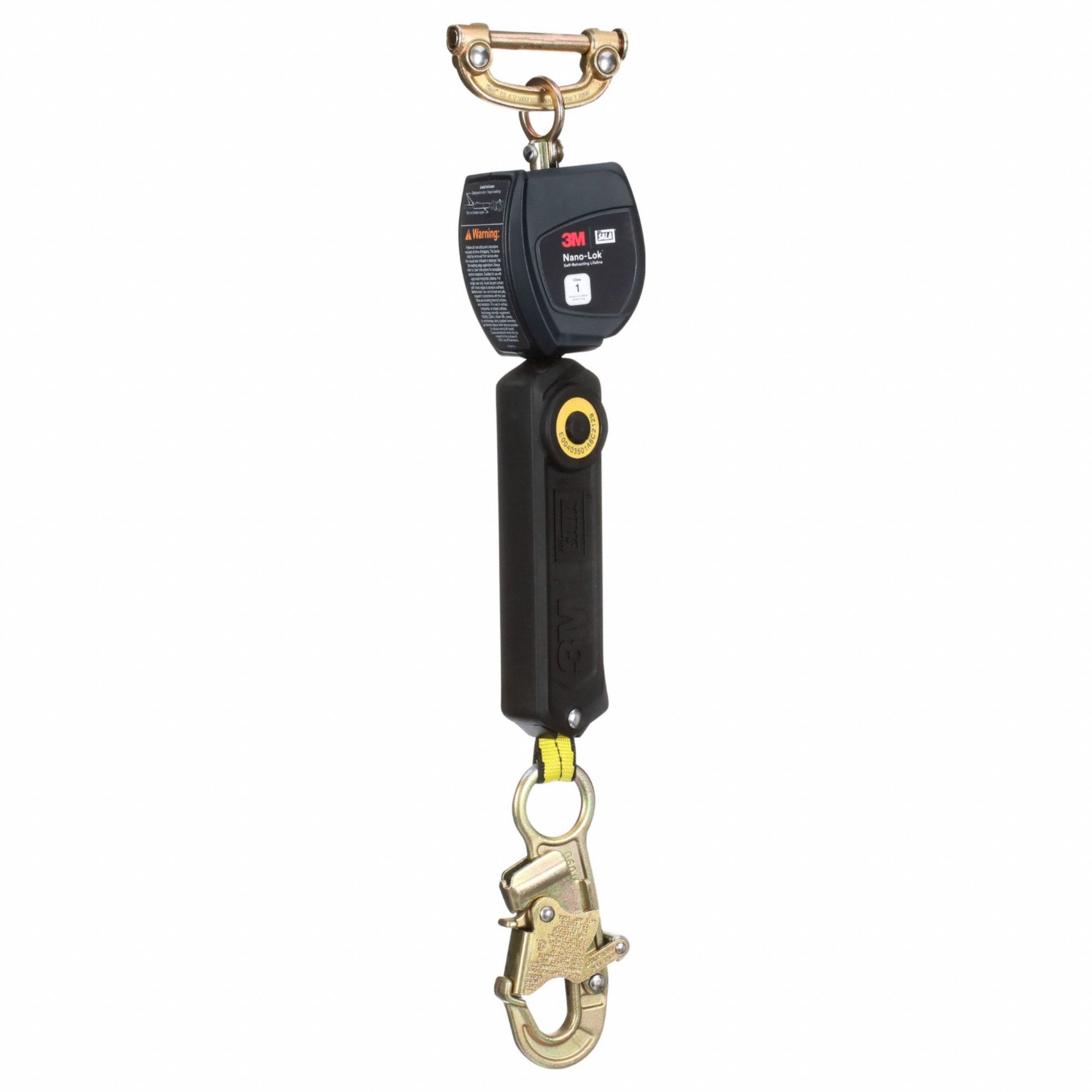 Personal Self Retracting Lifeline: Steel Snap Hook Anchor, Harness Steel Quick-Connect