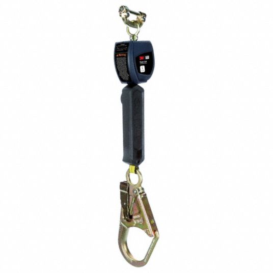 3M DBI-SALA Personal Self Retracting Lifeline: 2 1/2 in Steel Rebar Hook  Anchor, 6 ft Line, Sealed