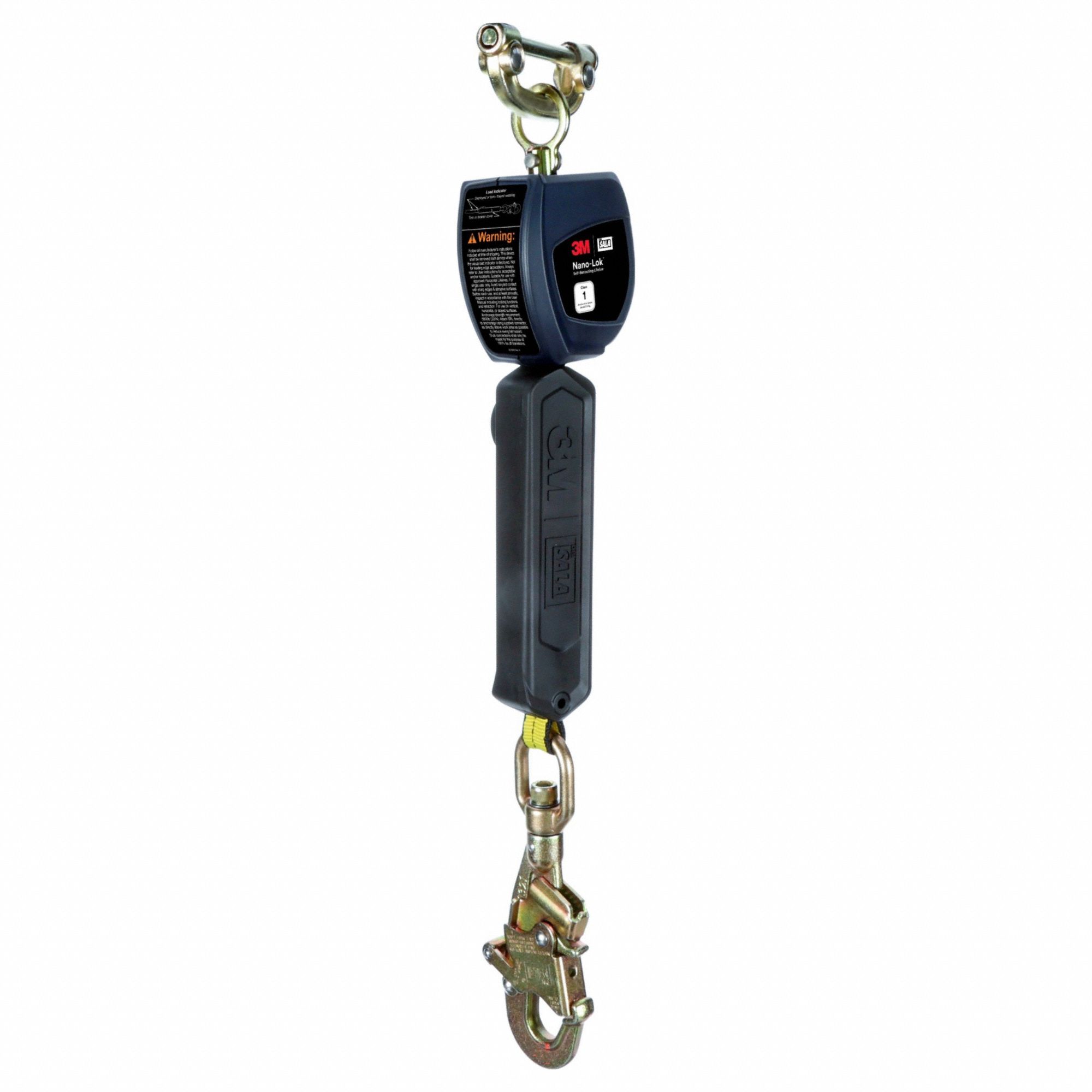 Personal Self Retracting Lifeline: Steel Snap Hook Anchor, Harness Steel Quick-Connect