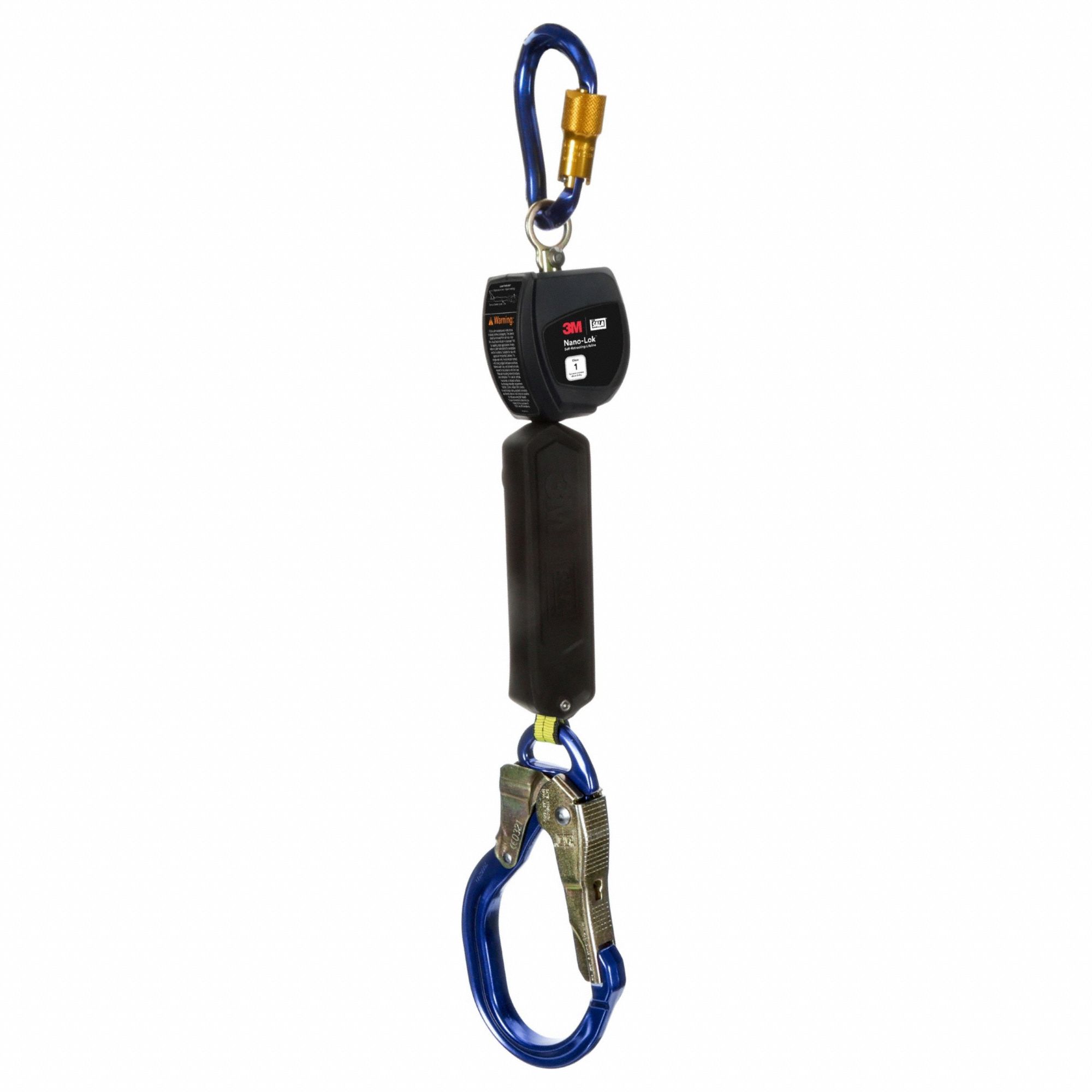Personal Self Retracting Lifeline: 2 1/2 inAluminum Rebar Hook Anchor, 6 ft Line, Sealed