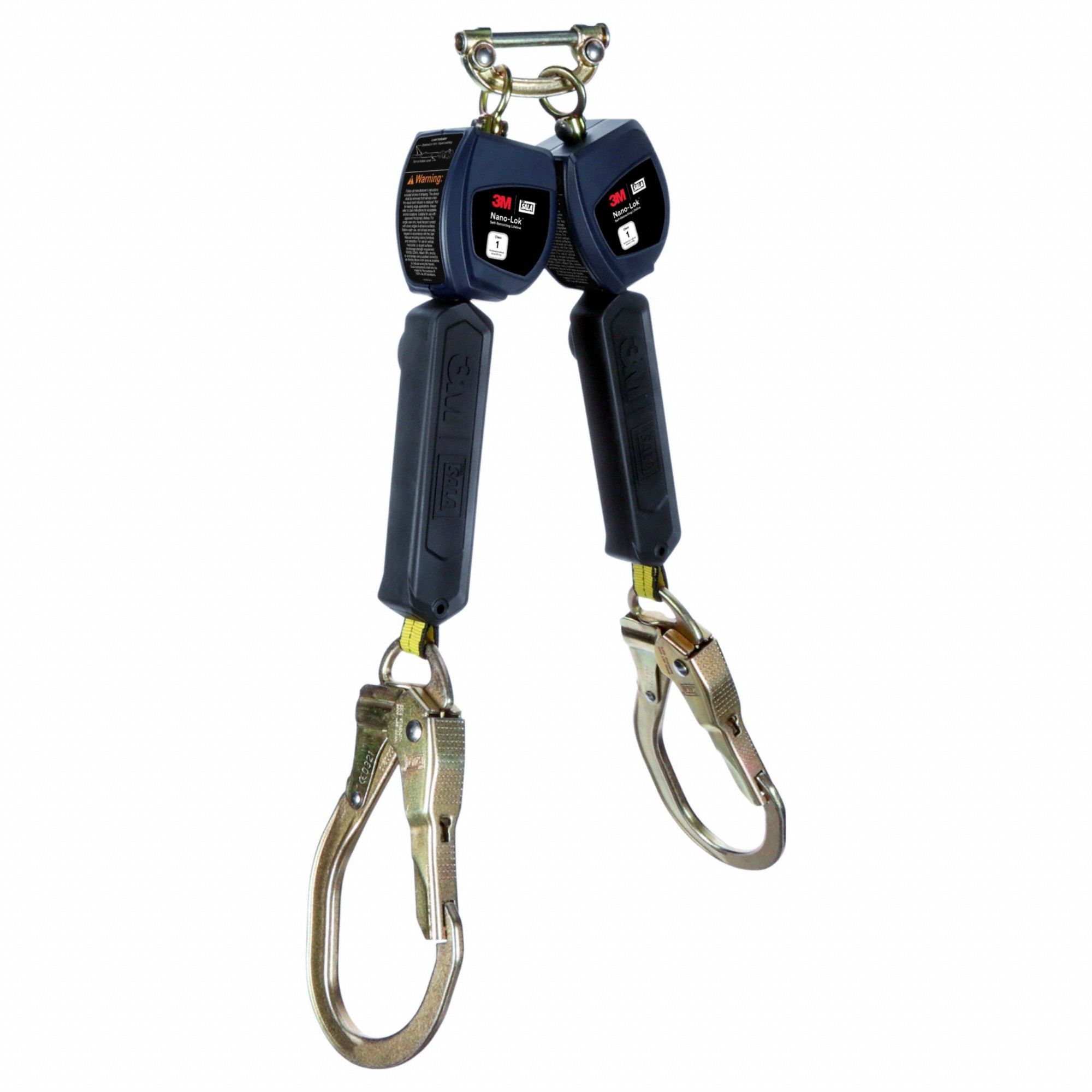 Personal Twin-Leg Self Retracting Lifeline: 2 1/4 inSteel Rebar Hook Anchor, 2 legs