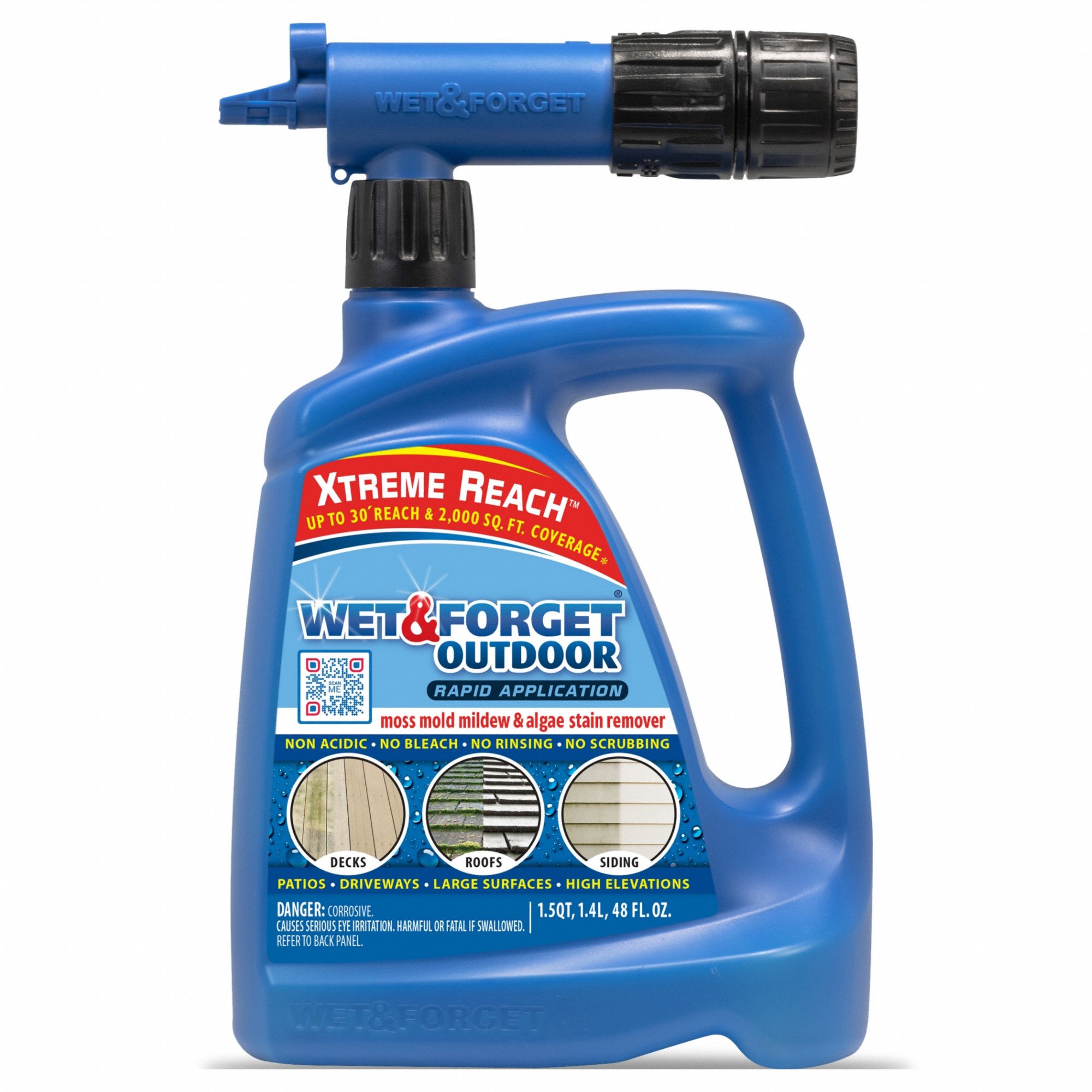 Mold and Mildew Remover: Hose End Connection Bottle, 48 oz Container Size, Liquid