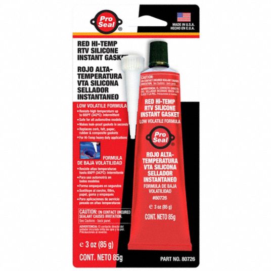 PRO SEAL, Low Volatile HiTemp Instant Gasket, 3 oz, RTV Gasket Maker