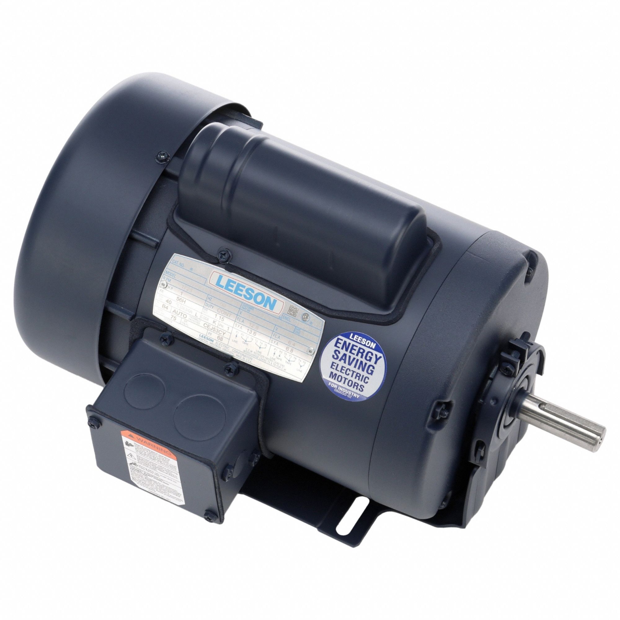 General Purpose Motor: Single Phase, 1 hp, 115/230V AC, 56H Frame Size, 5/8 in x 1 7/8 in, B