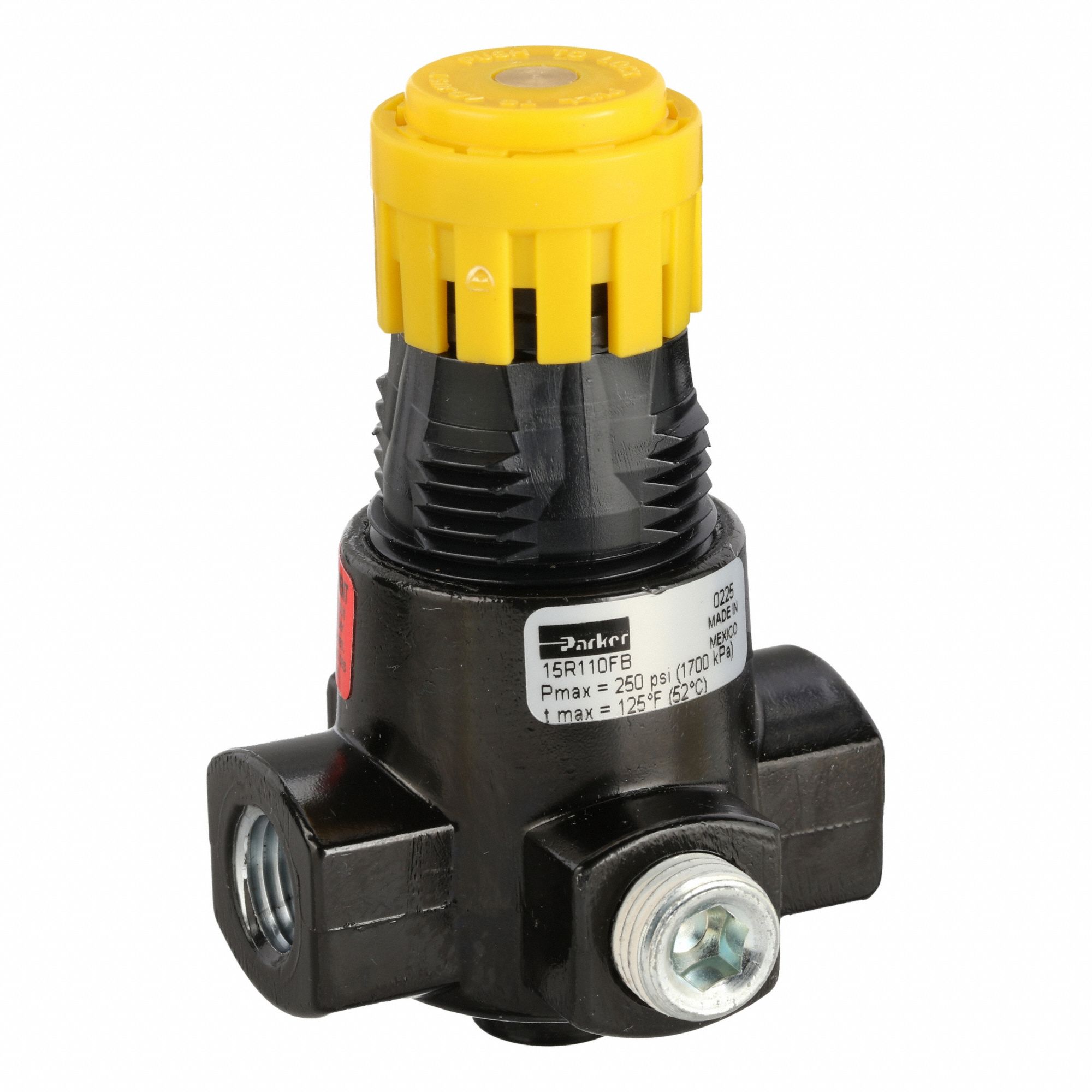 Regulator: Zinc, 1/4 in NPT, 1 psig to 30 psig, 300 psig Max Op Pressure, Knob, 15 Series