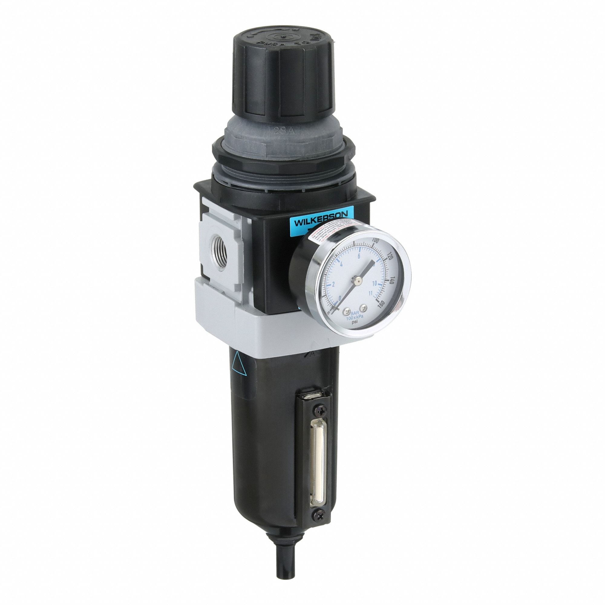 Filter/Regulator: 28 Series, 3/8 in NPT, 200 scfm, 5 micron, 0 psig to 125 psig, Aluminum