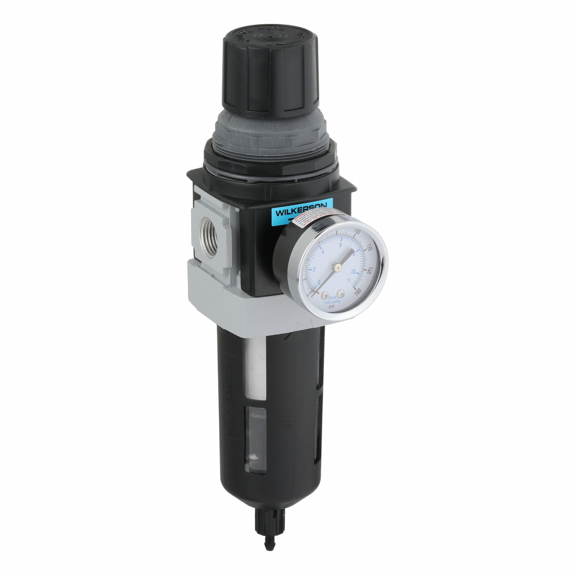 Filter/Regulator: 28 Series, 1/2 in NPT, 200 scfm, 5 micron, 0 psig to 125 psig, Aluminum