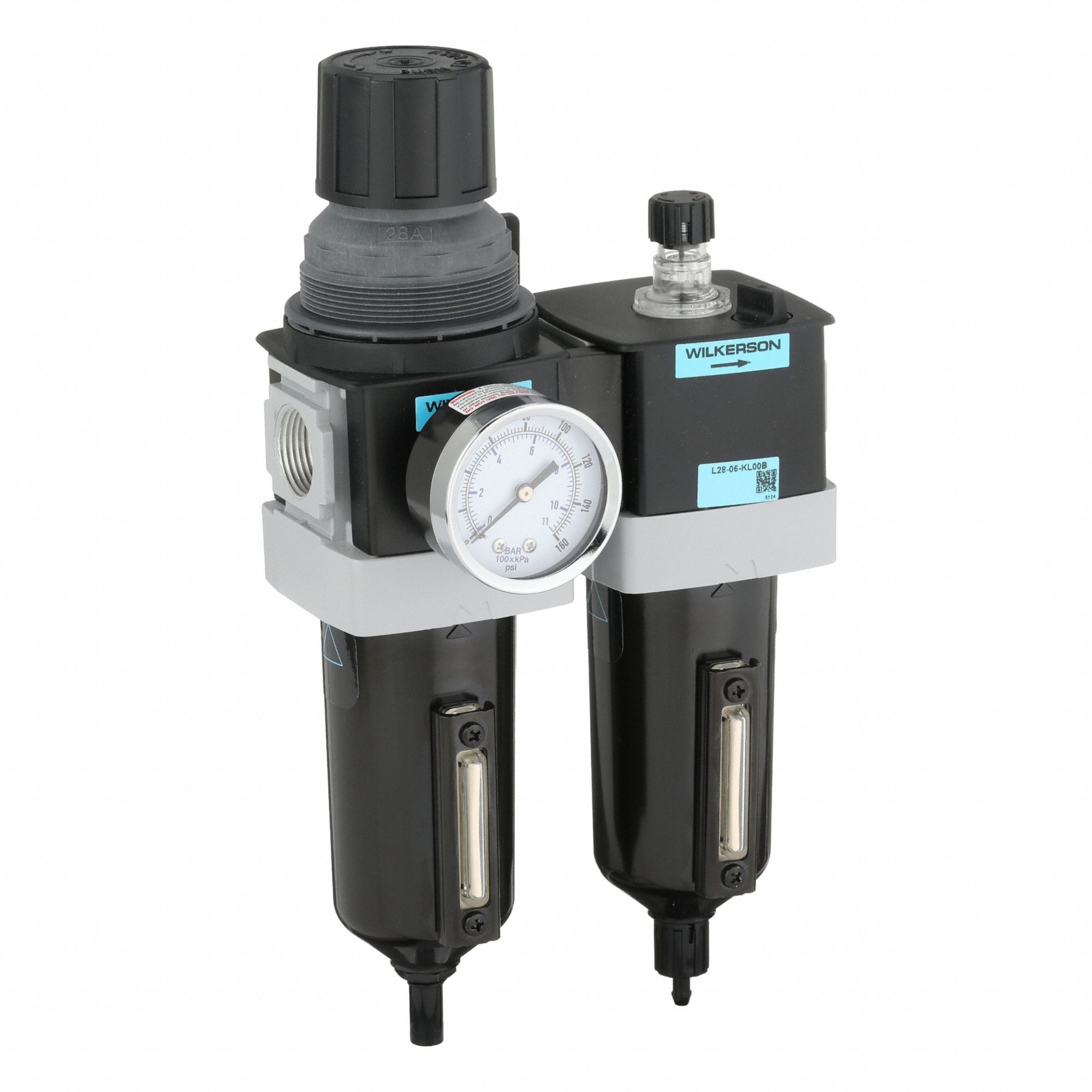 Filter/Regulator/Lubricator: 3/4 in NPT, 150 scfm, 250 psig Max Op Pressure, 5 micron