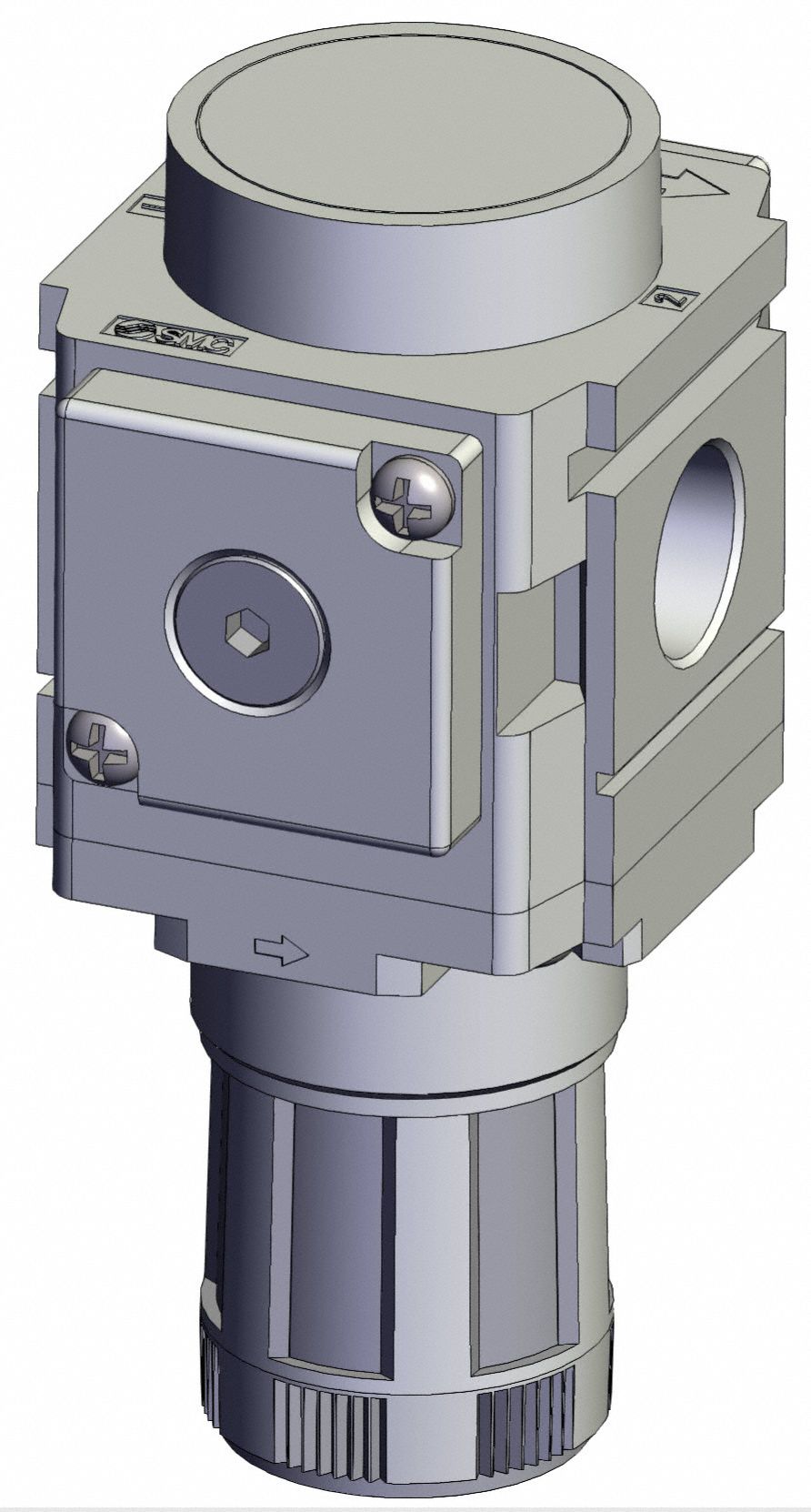 Regulator: Die-Cast Zinc, 1/4 in NPT, 7.251887 psi to 123.2821 psi, 1 MPa Max Op Pressure, Knob