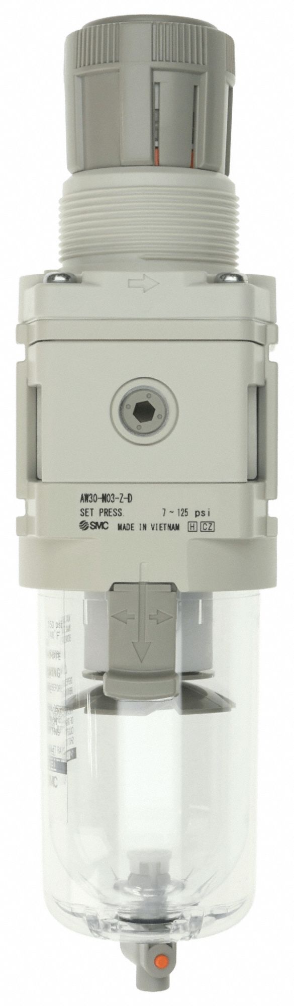 SMC, AW-D Series, 3/8 in NPT, Filter Regulator - 807G85|AW30-N03-Z-D ...